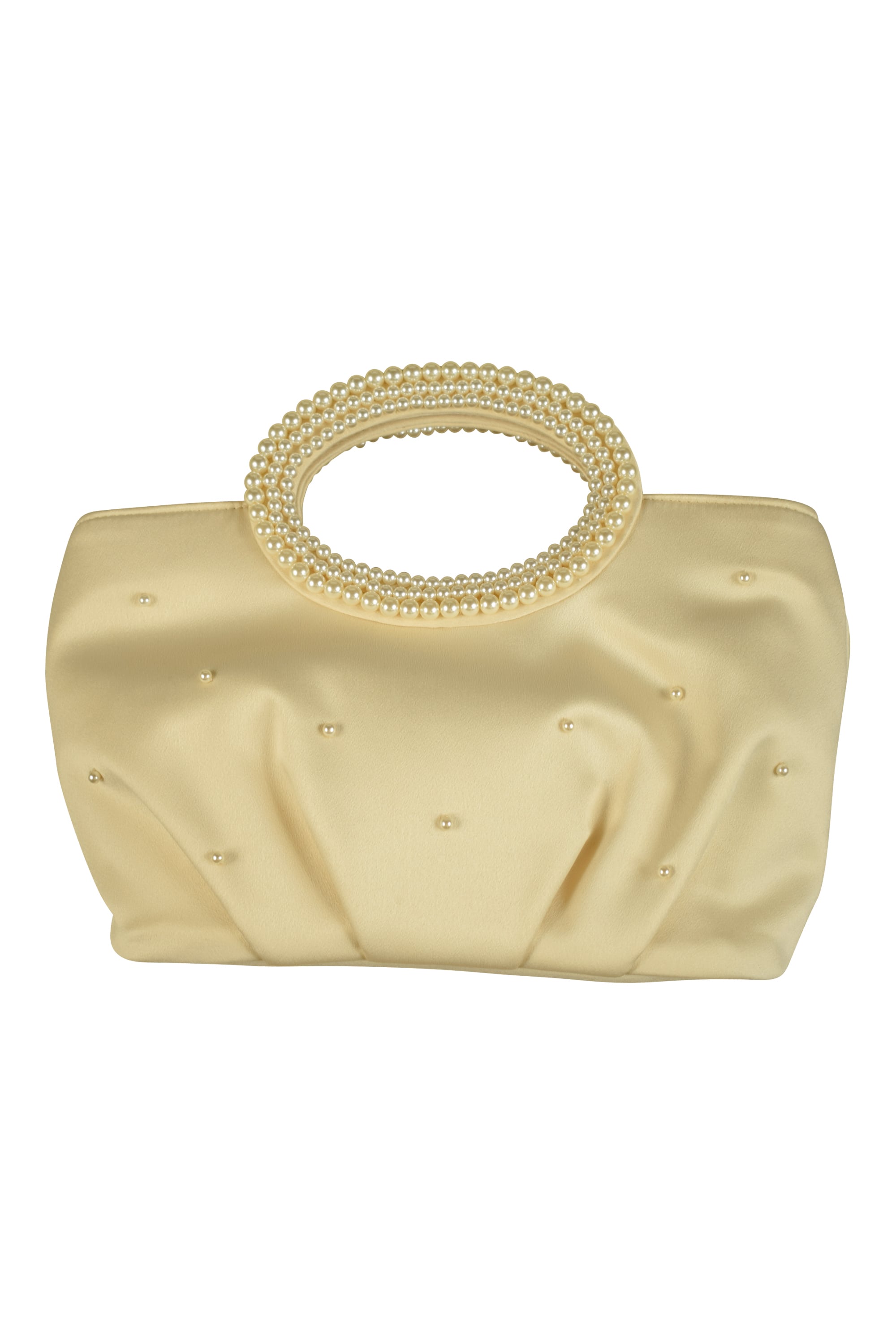パールハンドルフェミニンアイボリーバッグ