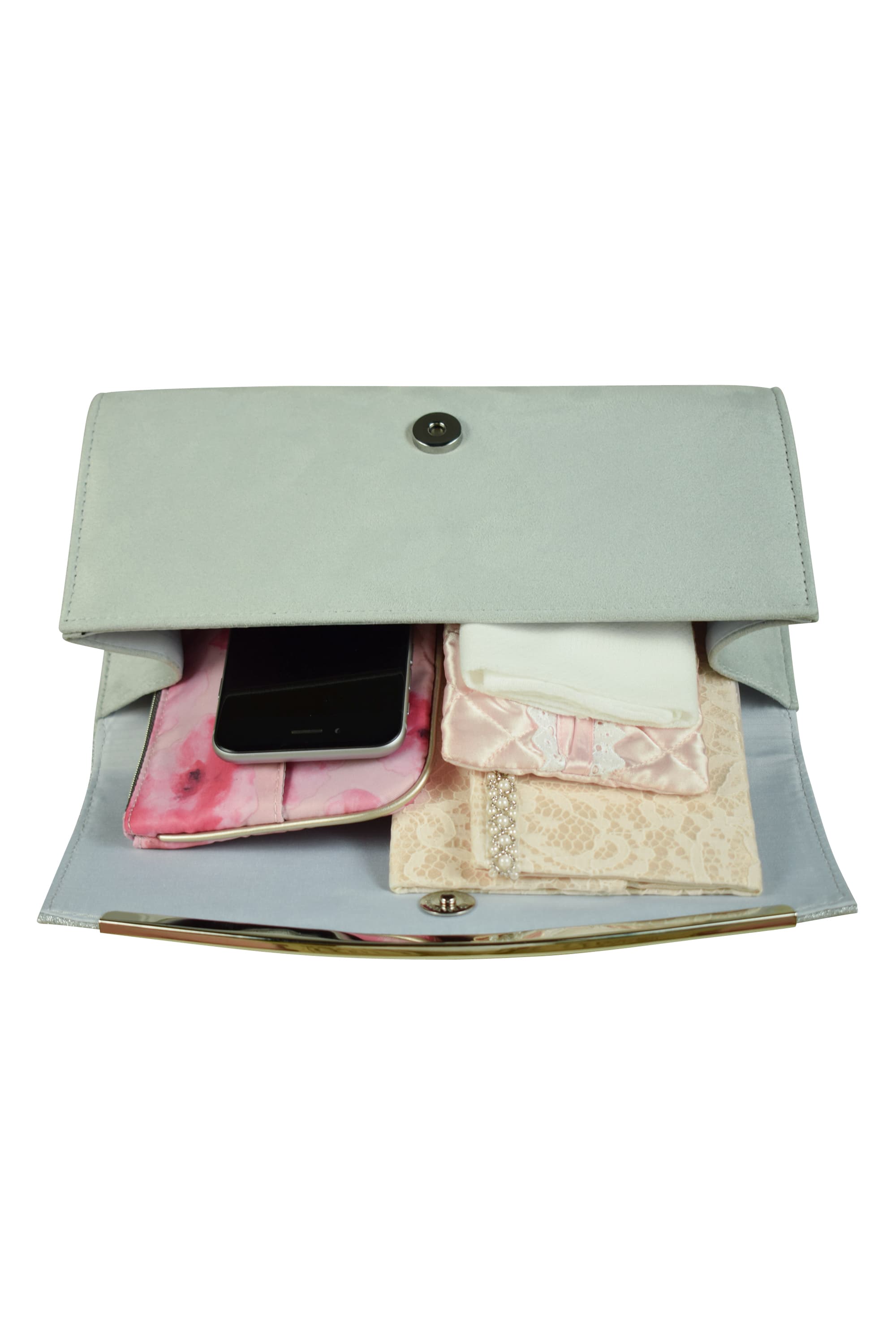 ラメスクエアシルバーバッグ