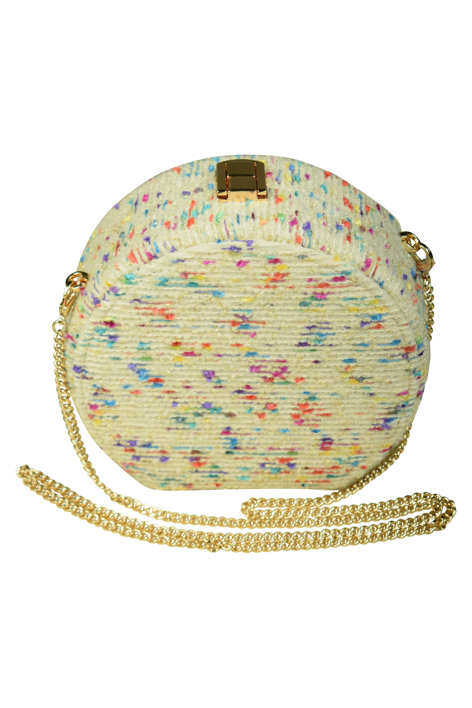 マルチカラー×アイボリーラウンドバッグ