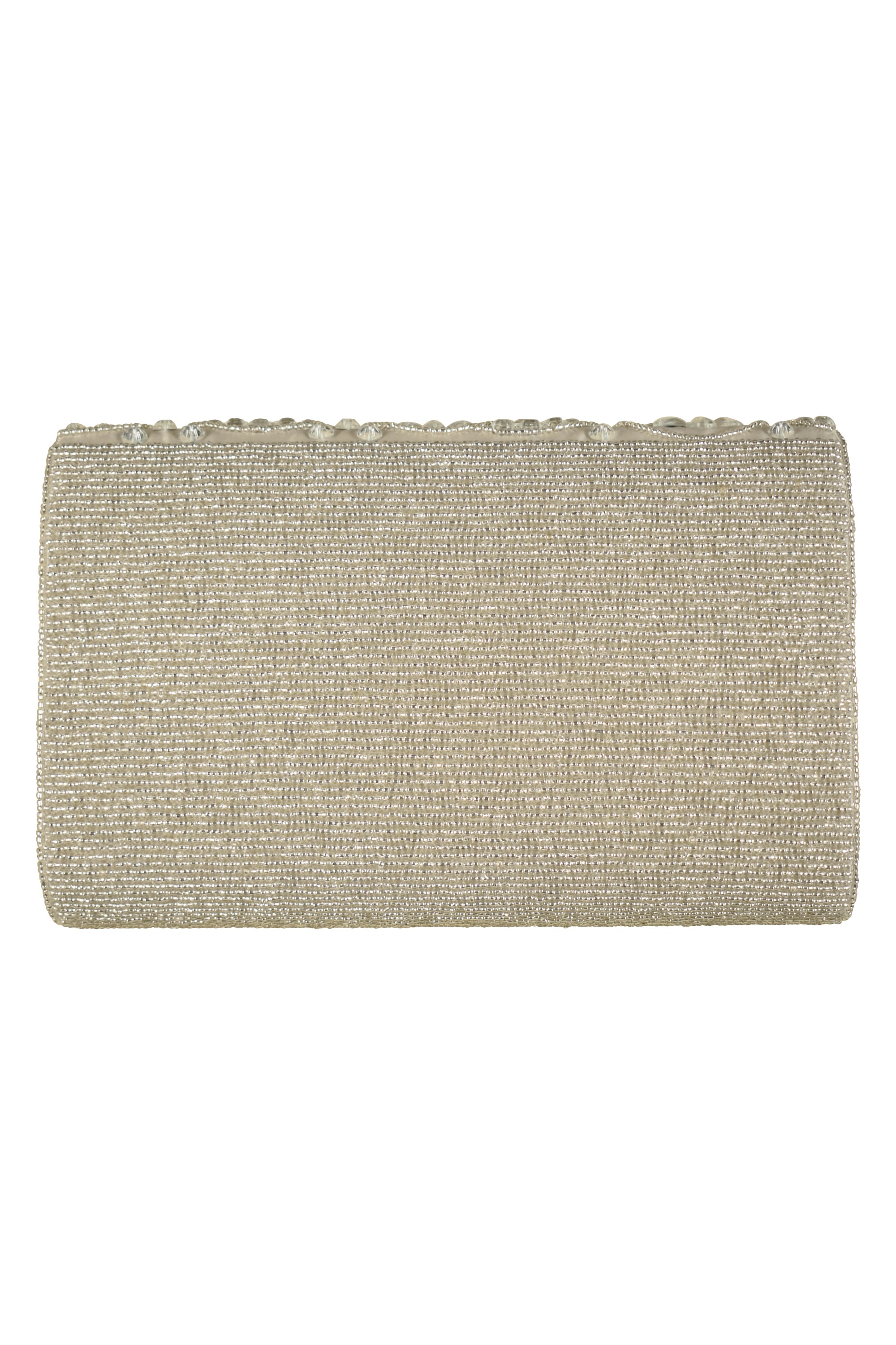 総デザインビーズシルバーバッグ