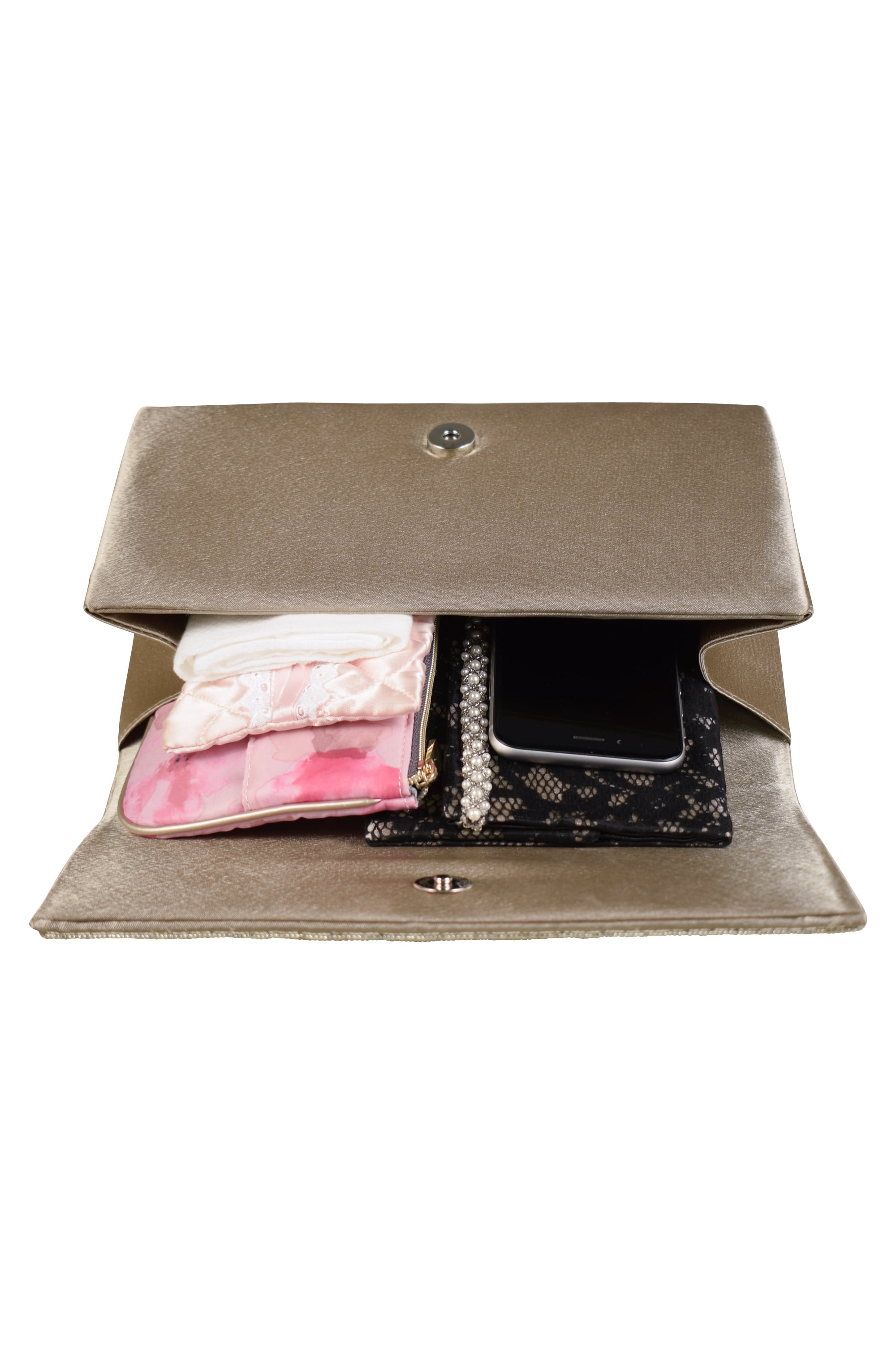 パール&ビーズモカベージュバッグ