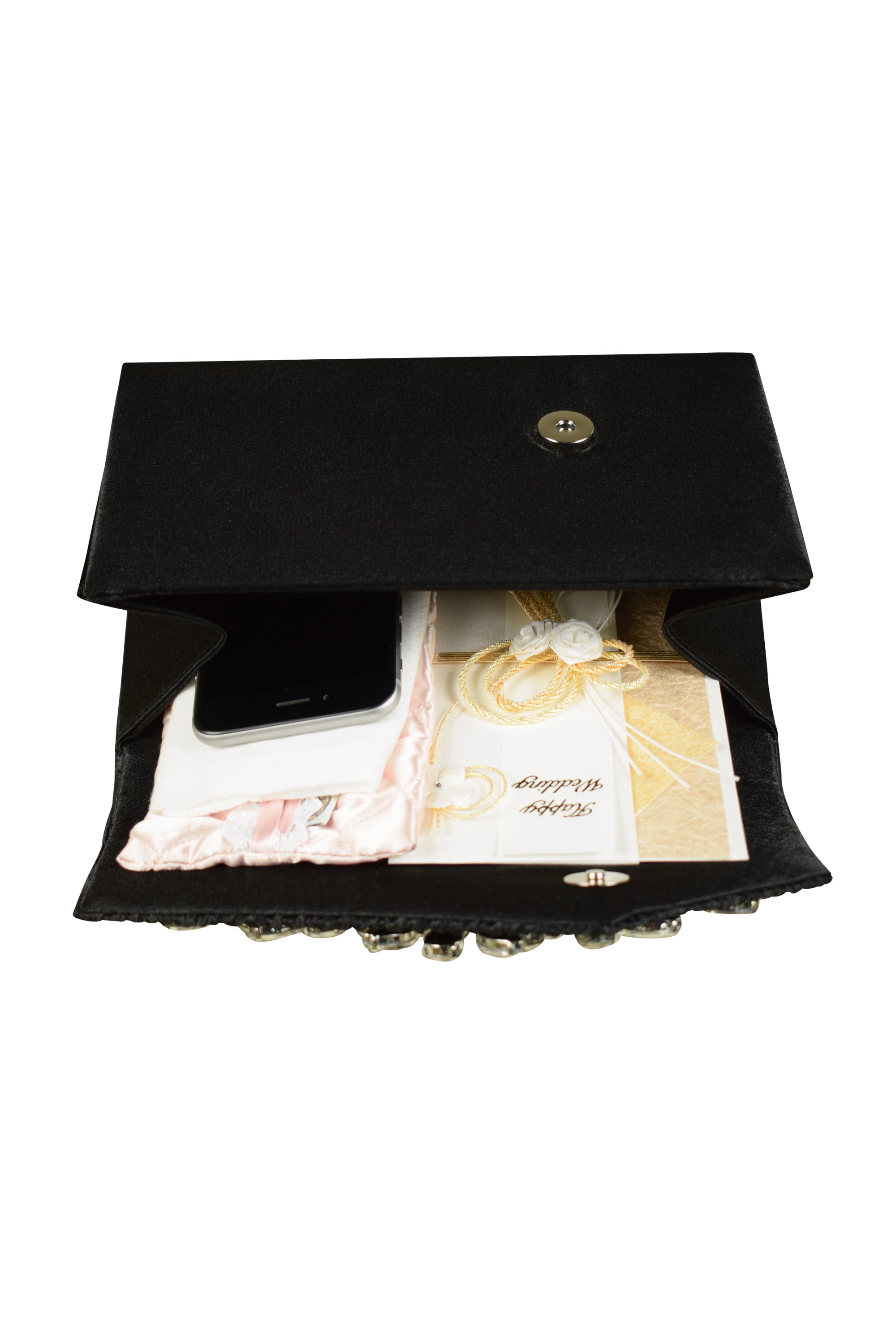 ビッグビジュエレガントブラックバッグ