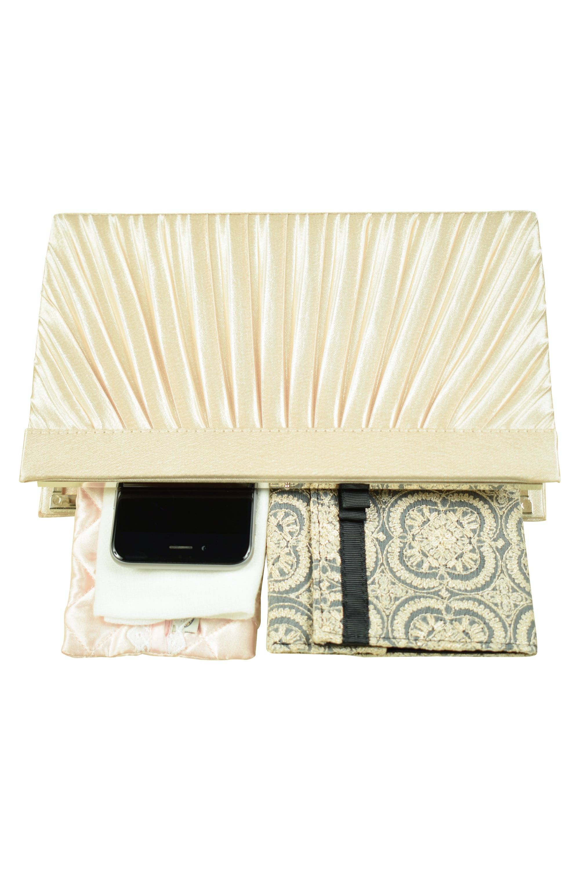 スクエアプリーツシャンパンバッグ