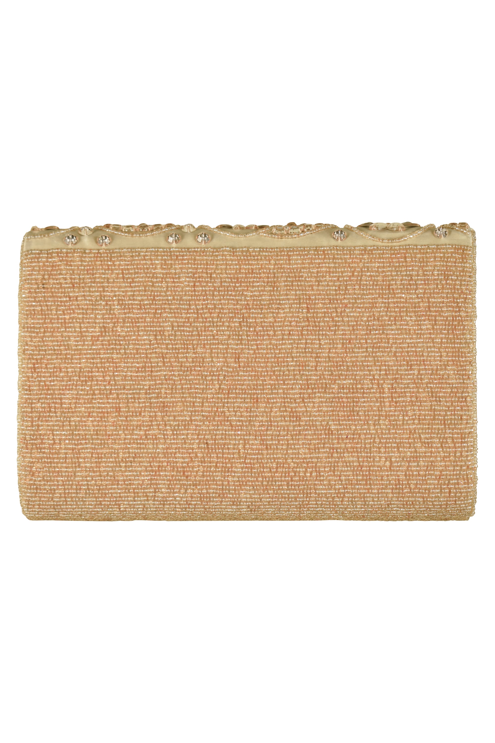 総デザインビーズライトオレンジバッグ