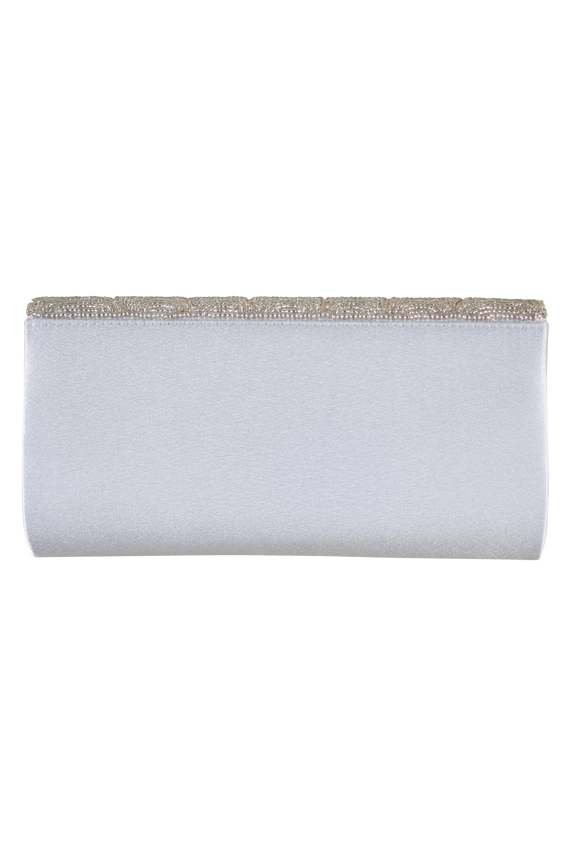 スカラップビーズ＆パールシルバーバッグ