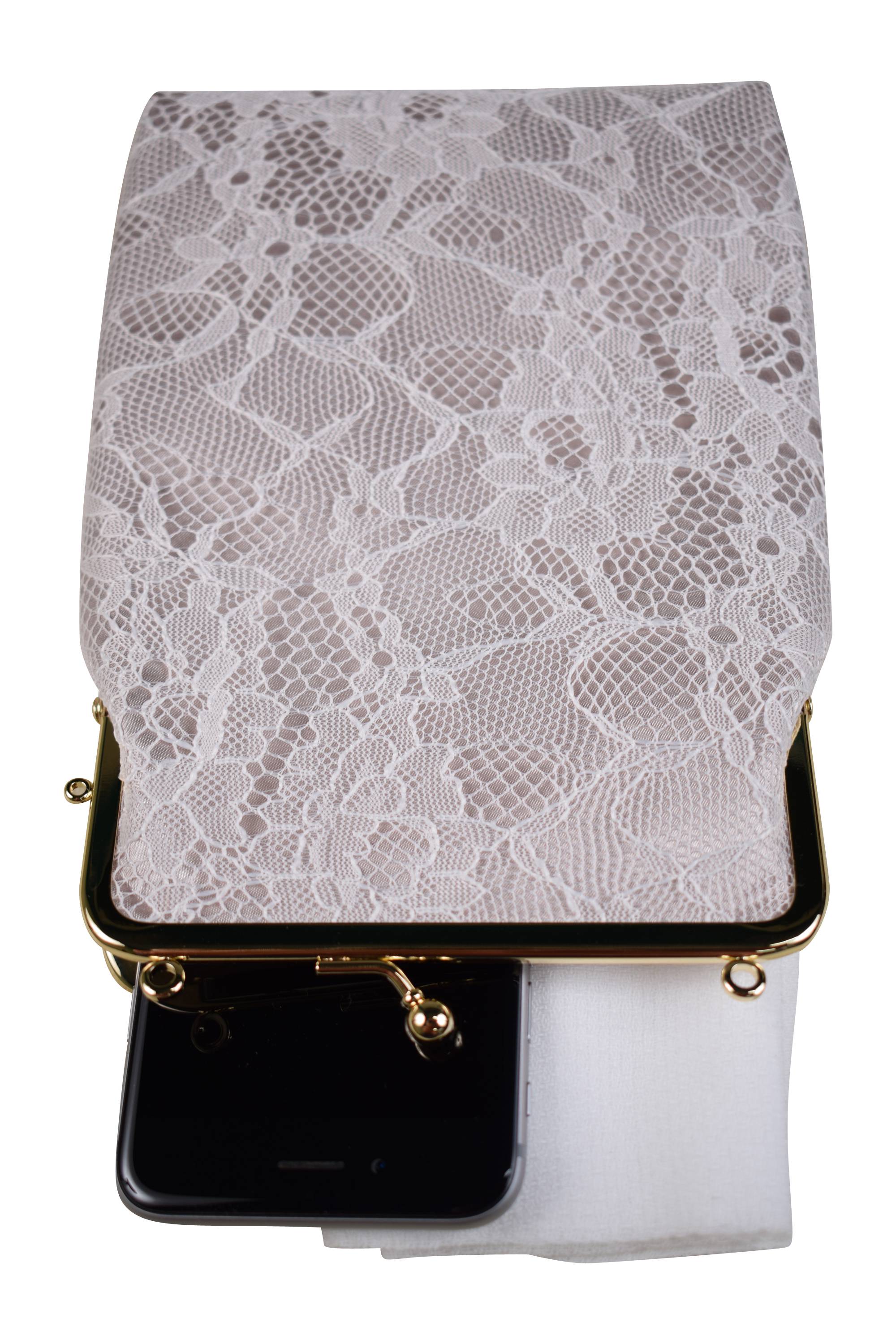 レースがま口アイボリーサコッシュ