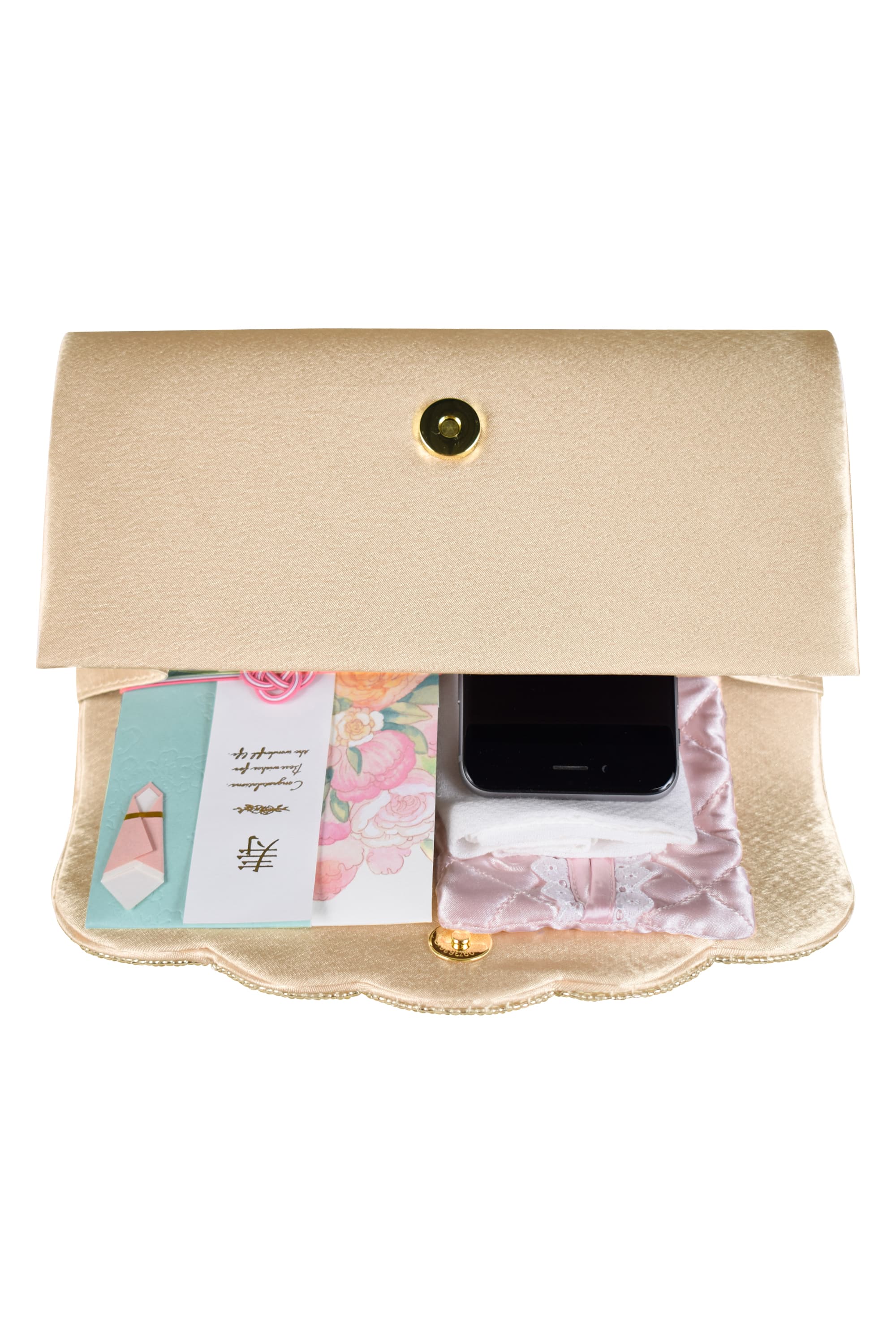 スカラップビーズ＆パールシャンパンバッグ