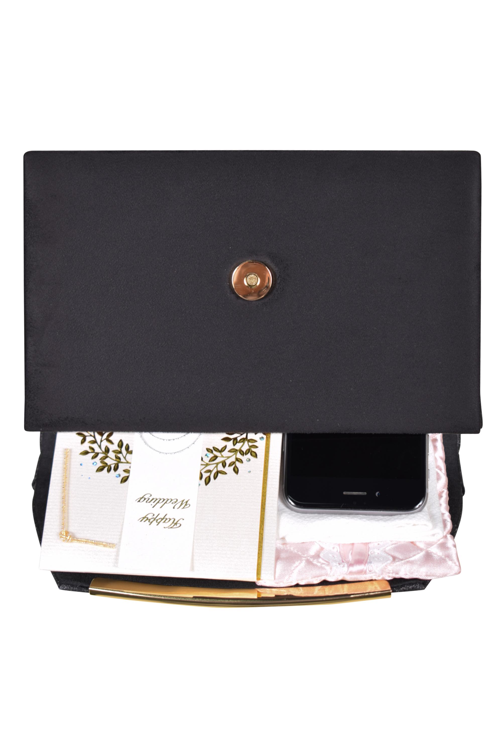 ラメ×スウェードタッチブラックバッグ