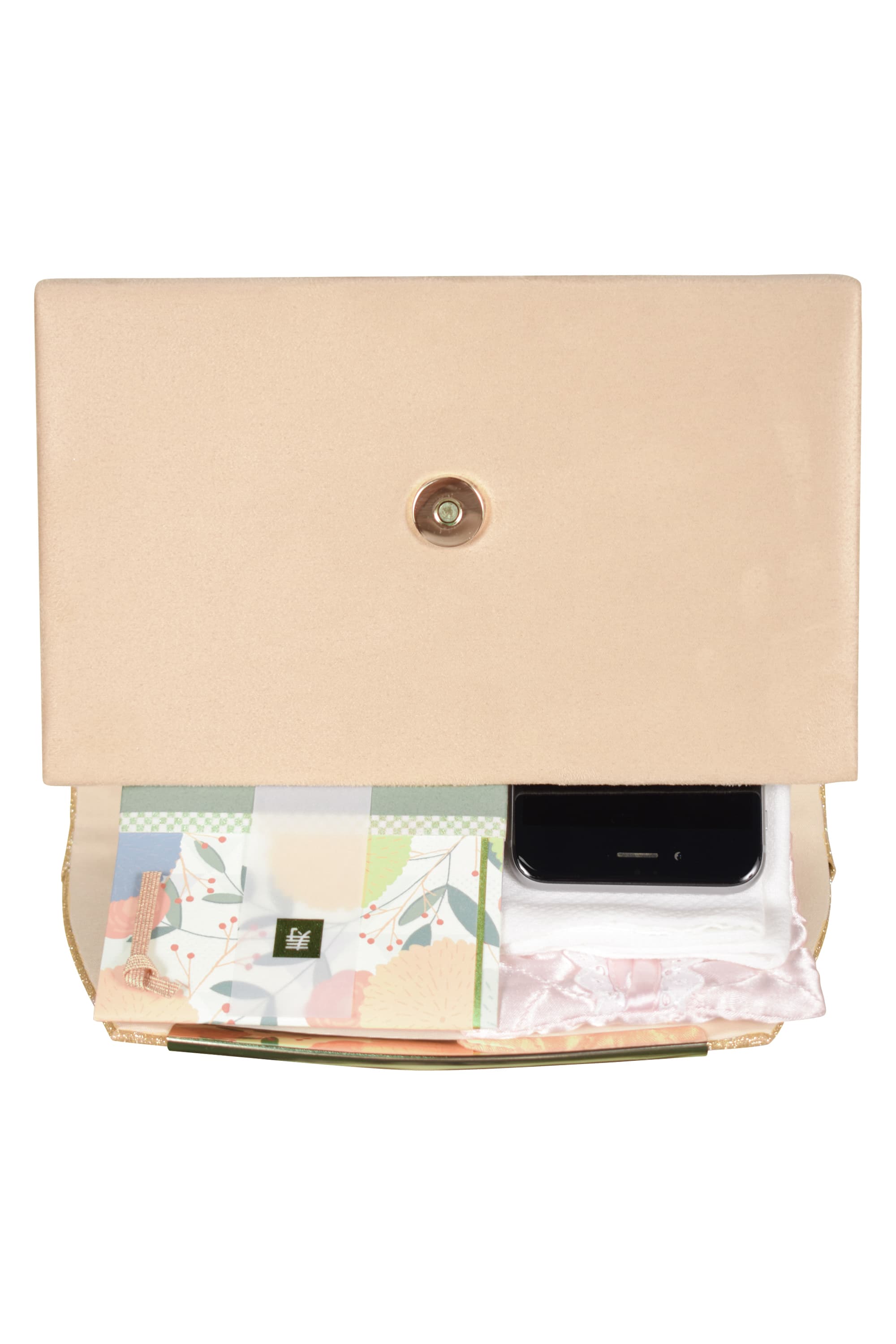 ラメ×スウェードタッチベージュバッグ