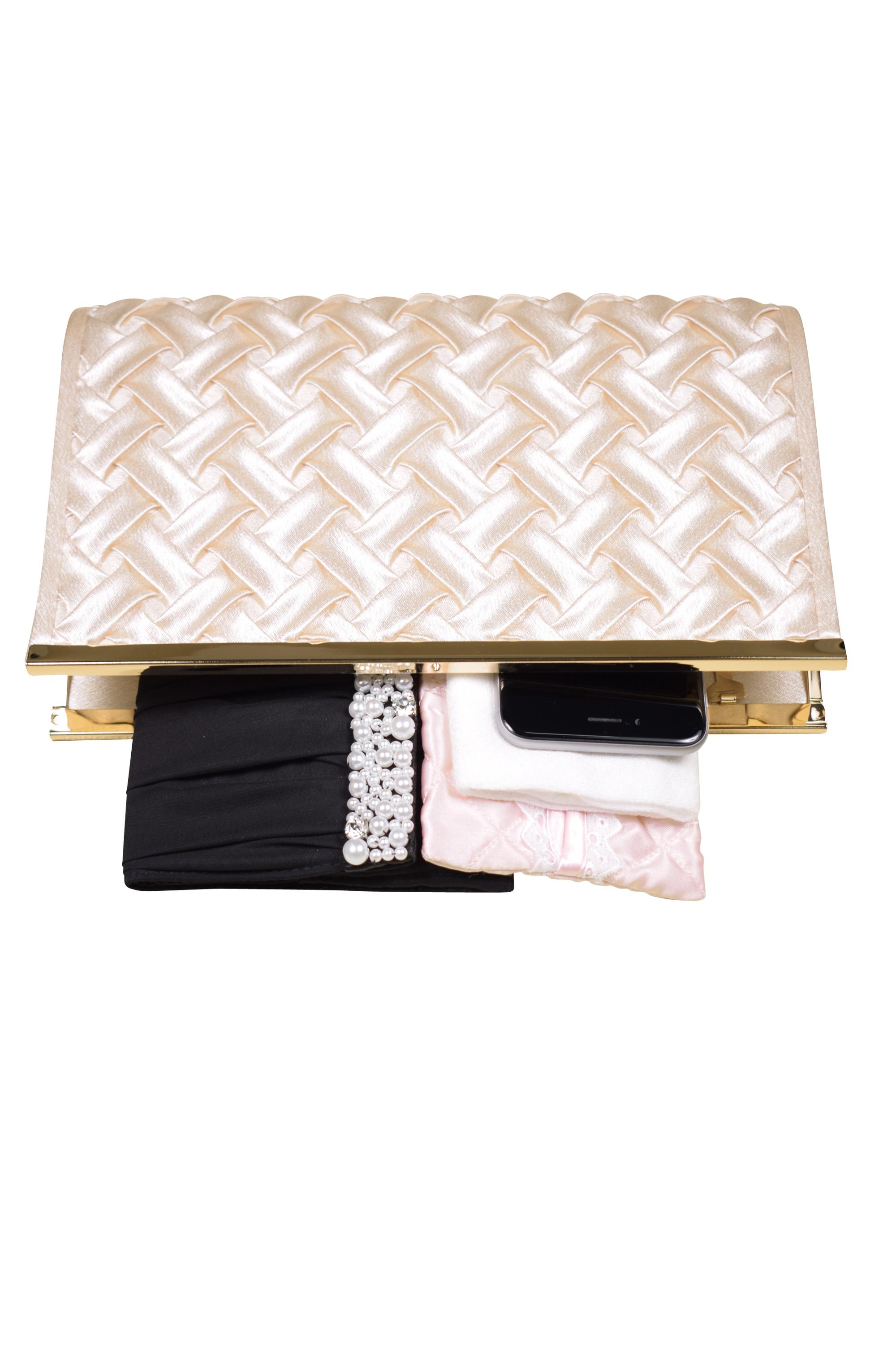 折りサテンシャンパンバッグ