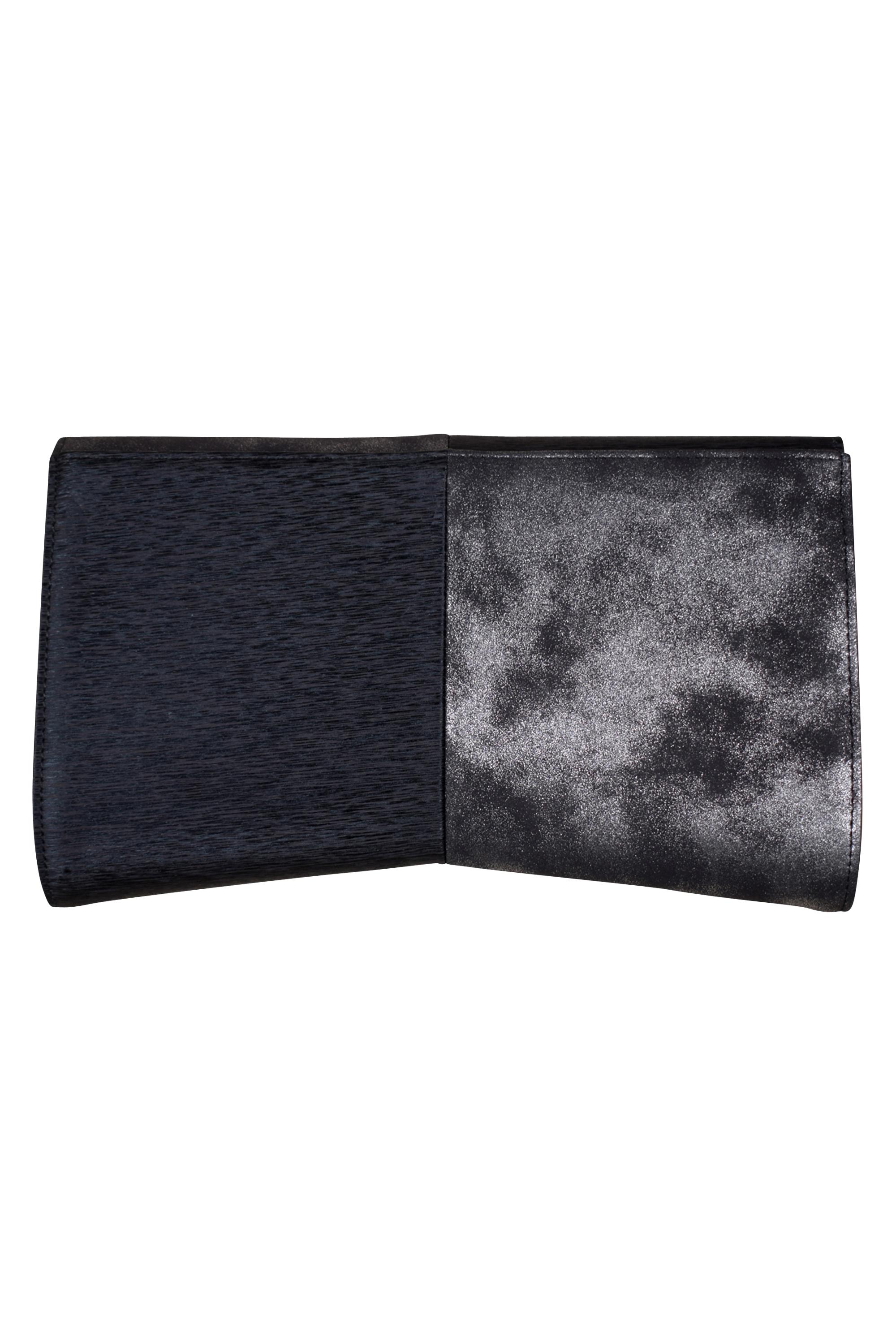 シャイニー異素材切替ブラックバッグ