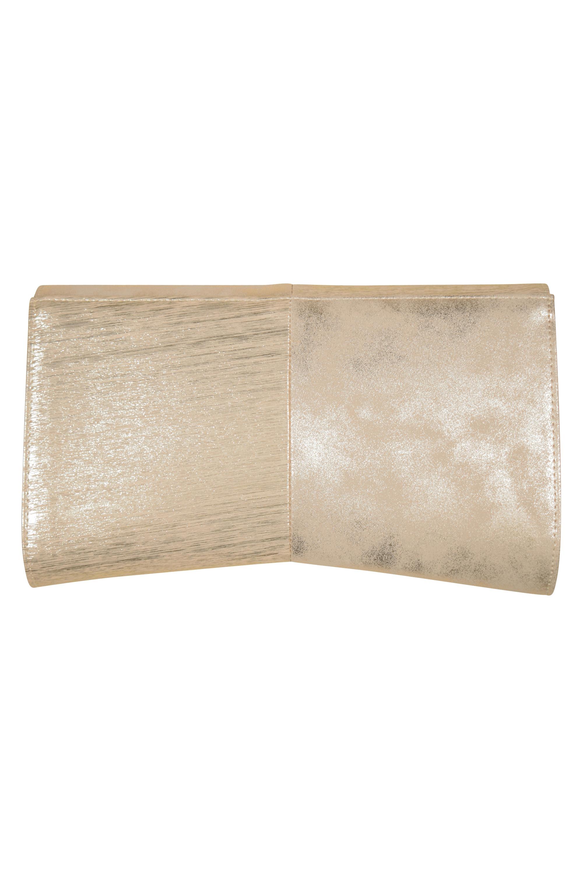 シャイニー異素材切替シャンパンバッグ