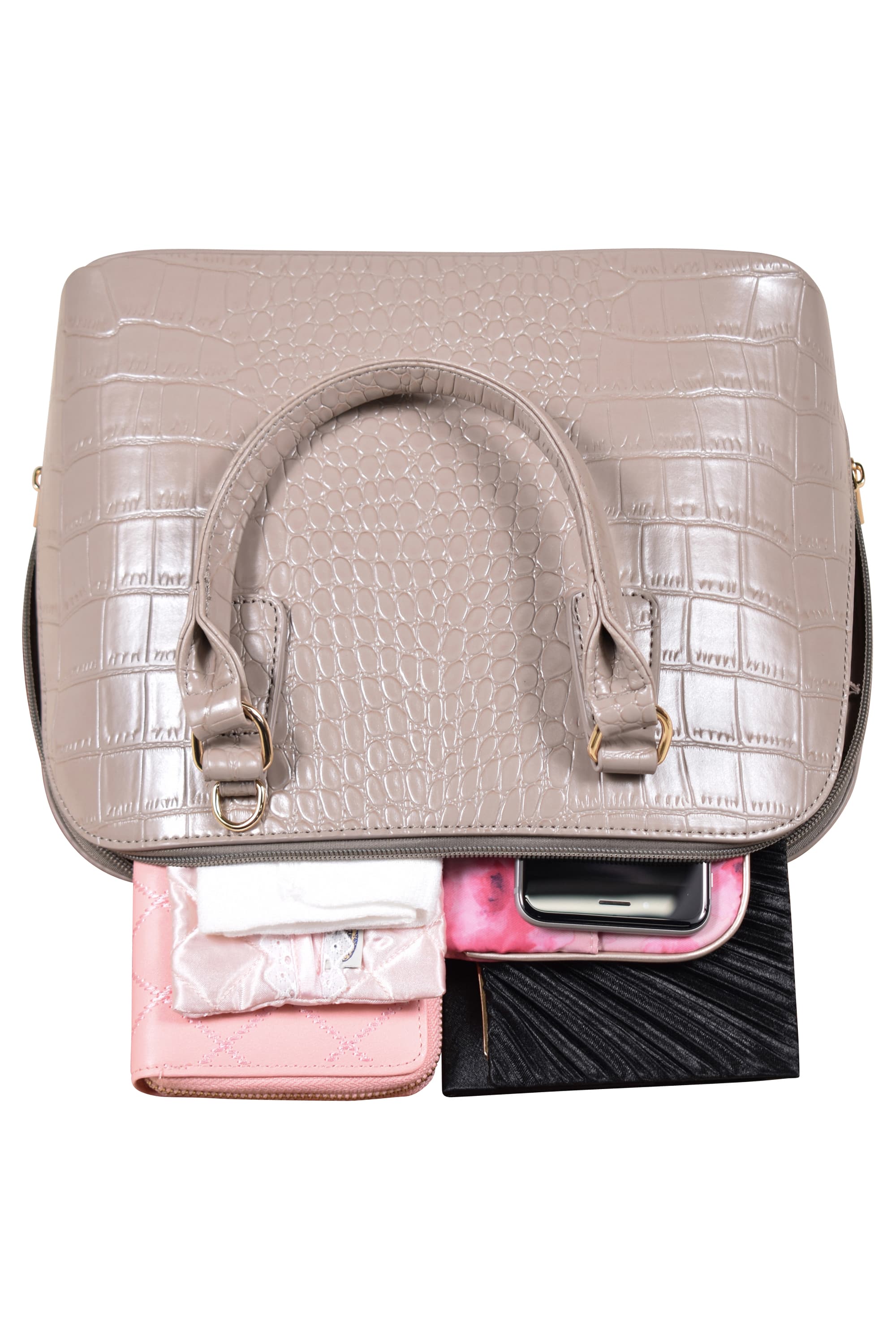 クロコ調グレージュバッグ