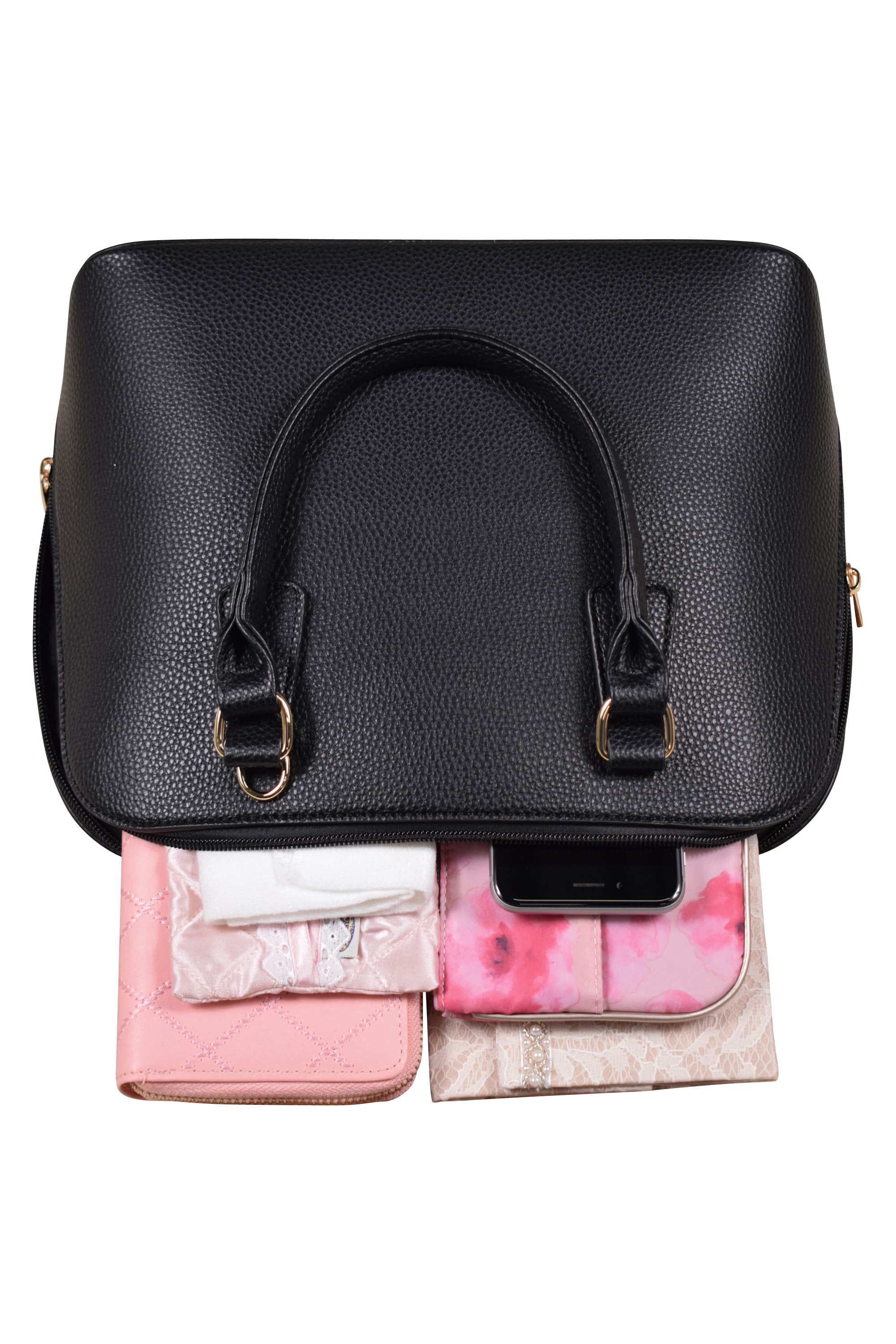 ラウンドジップブラックバッグ