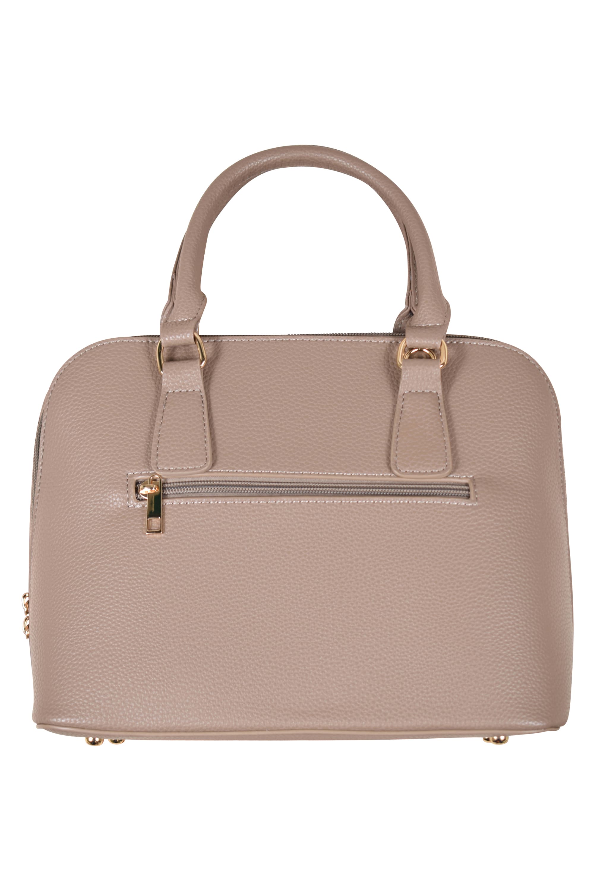 ラウンドジップグレージュバッグ