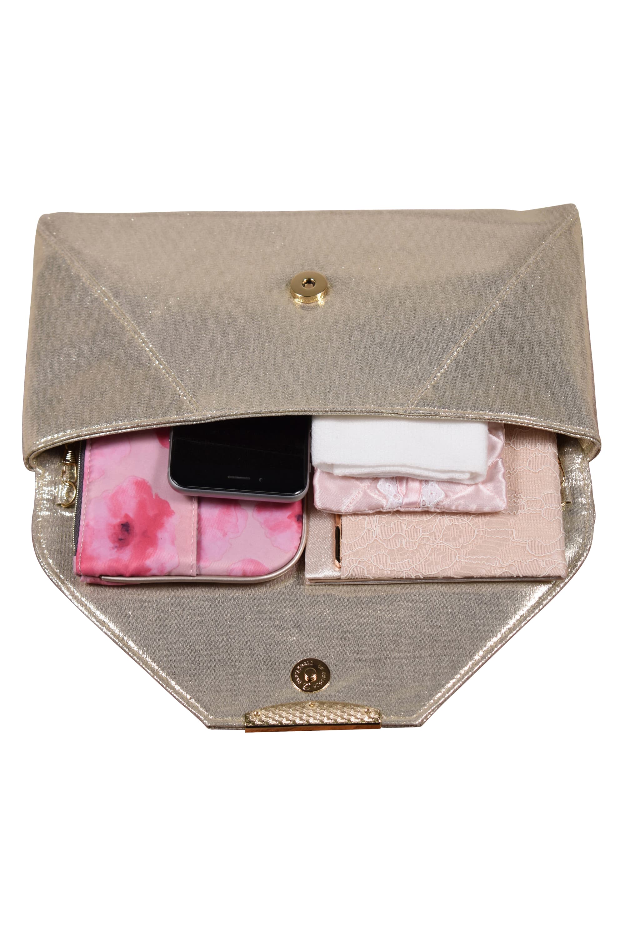 シャイニーゴールドクラッチバッグ