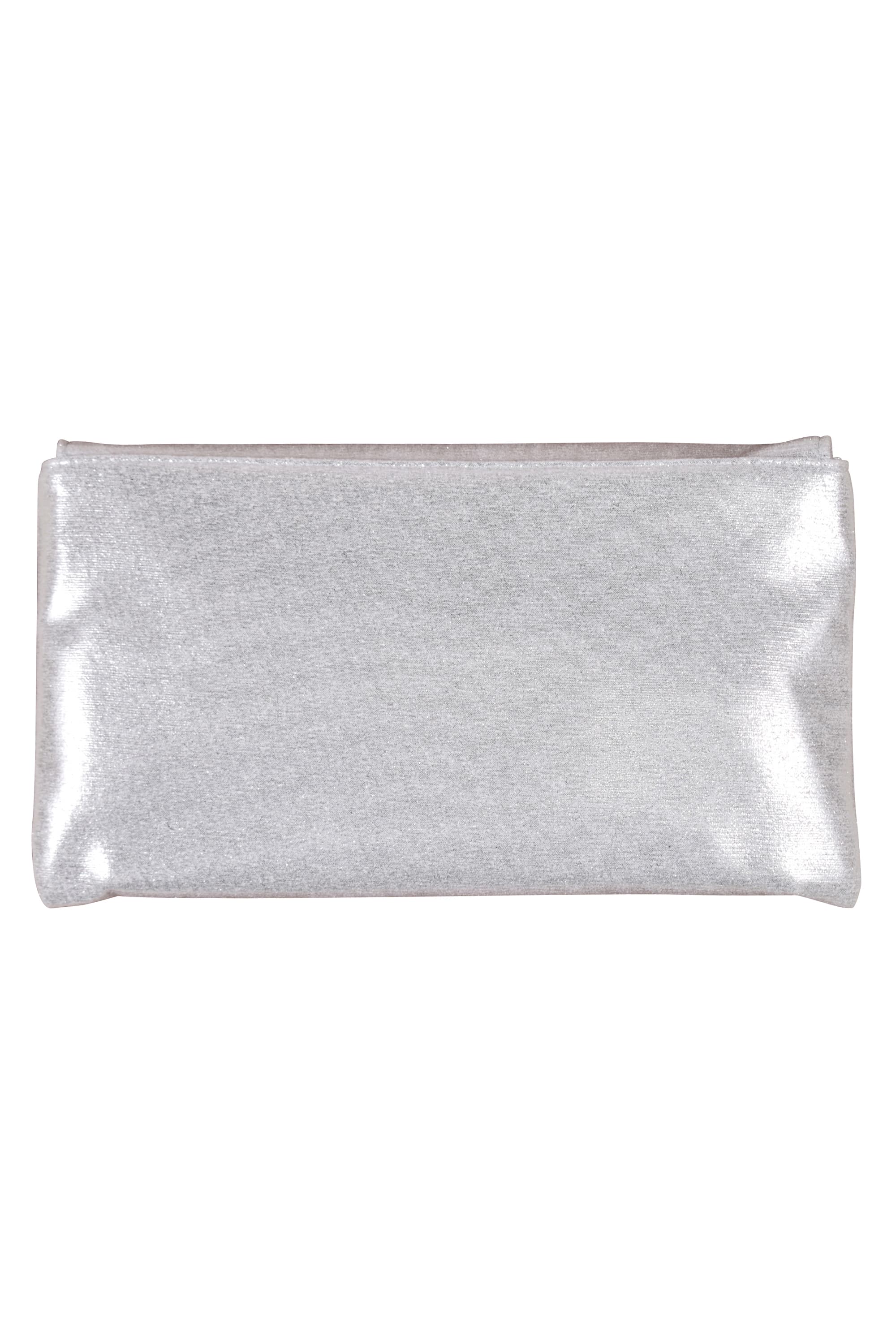 シャイニーシルバークラッチバッグ