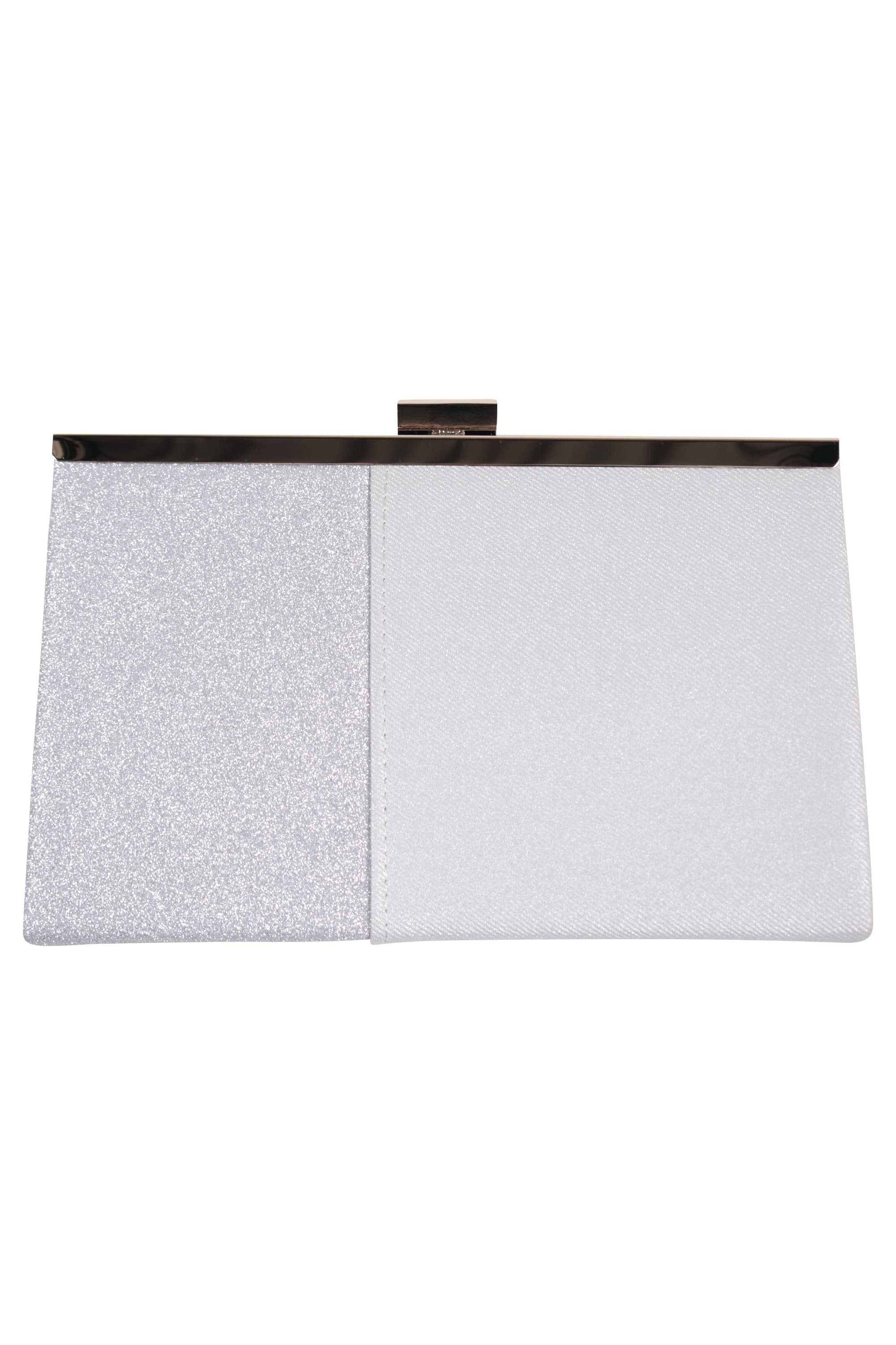 バイカラー異素材シルバーバッグ