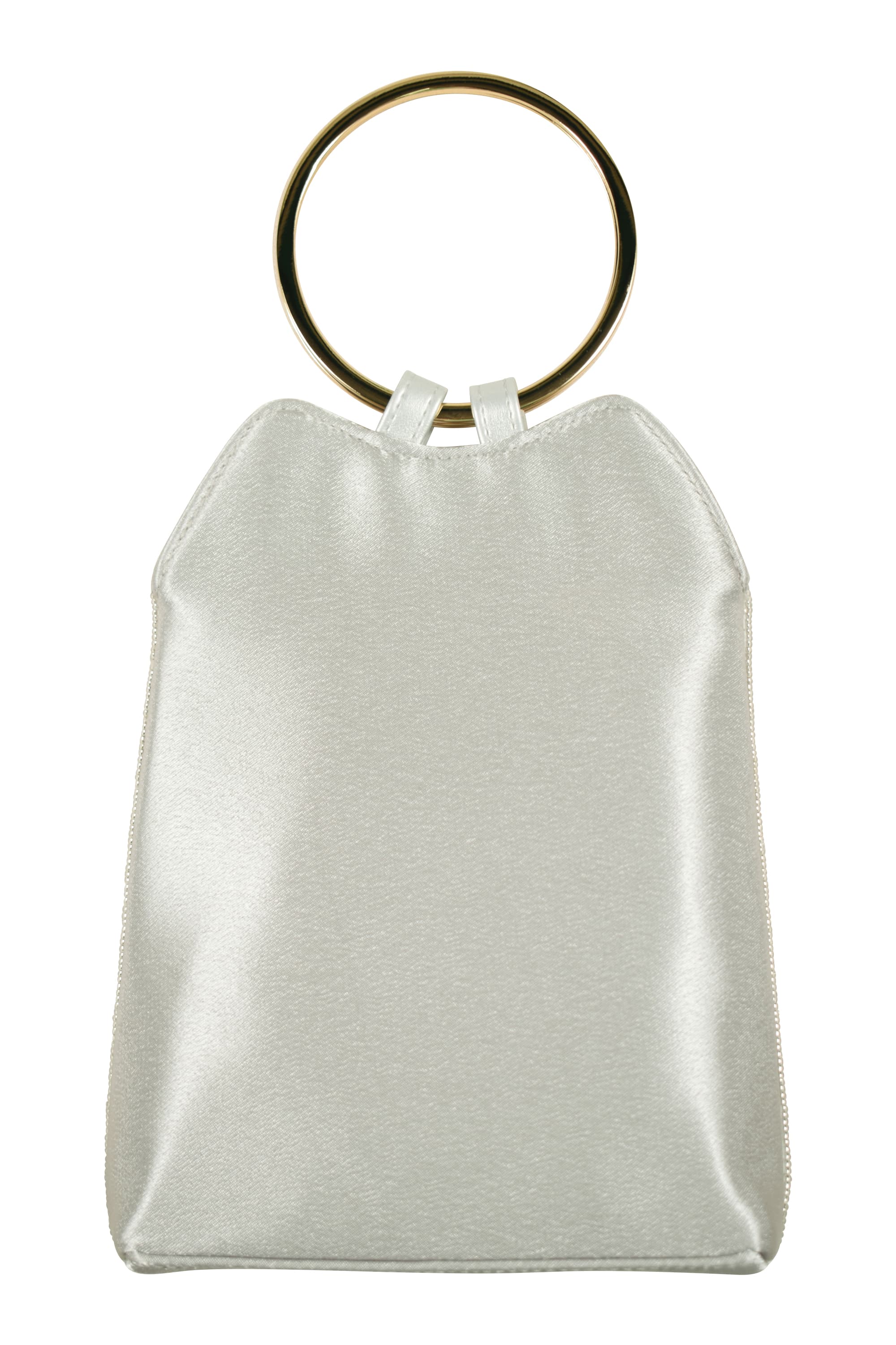 フラワービーズ刺繍シルバーバッグ