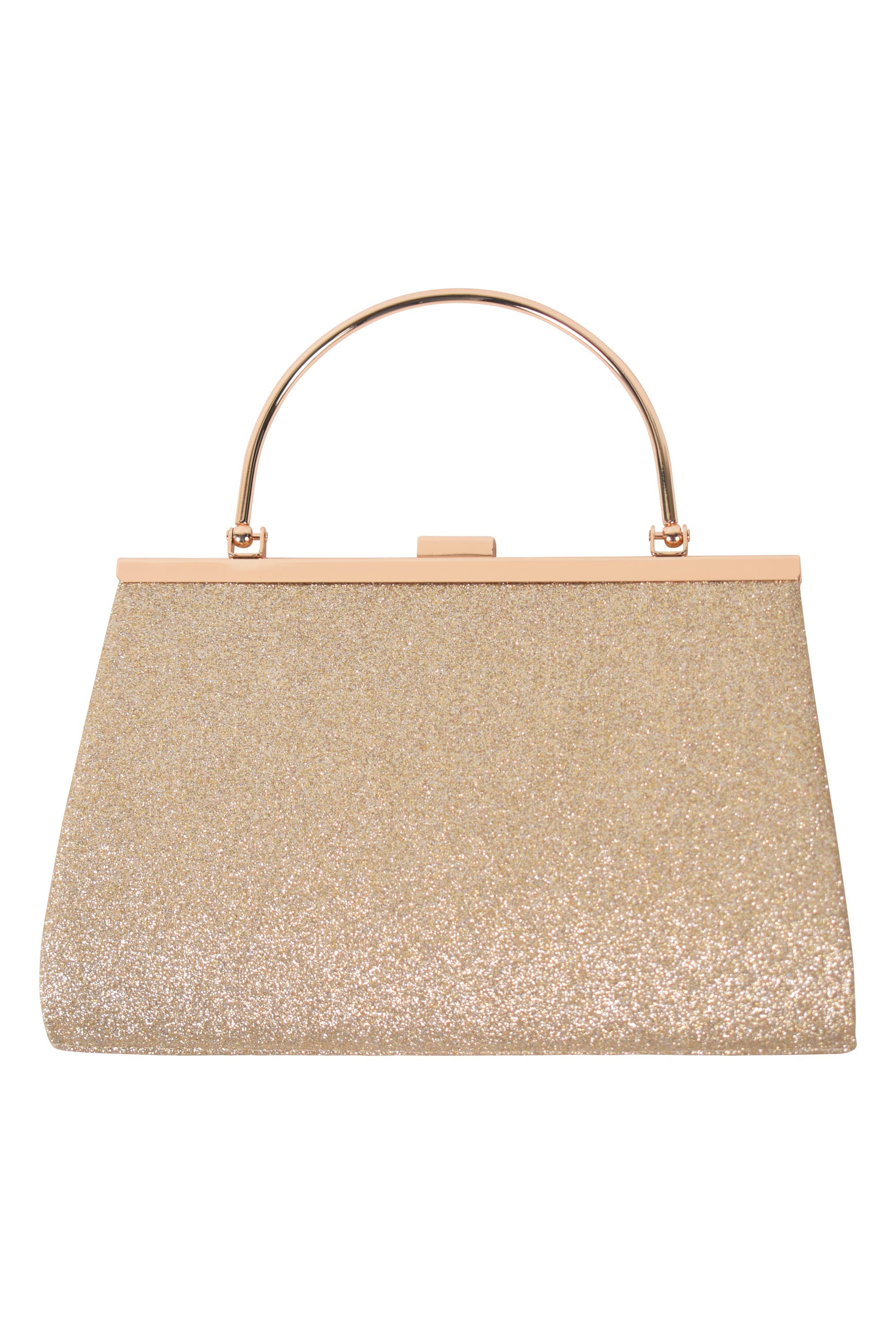 持ち手付きラメプリーツアシメゴールドバッグ