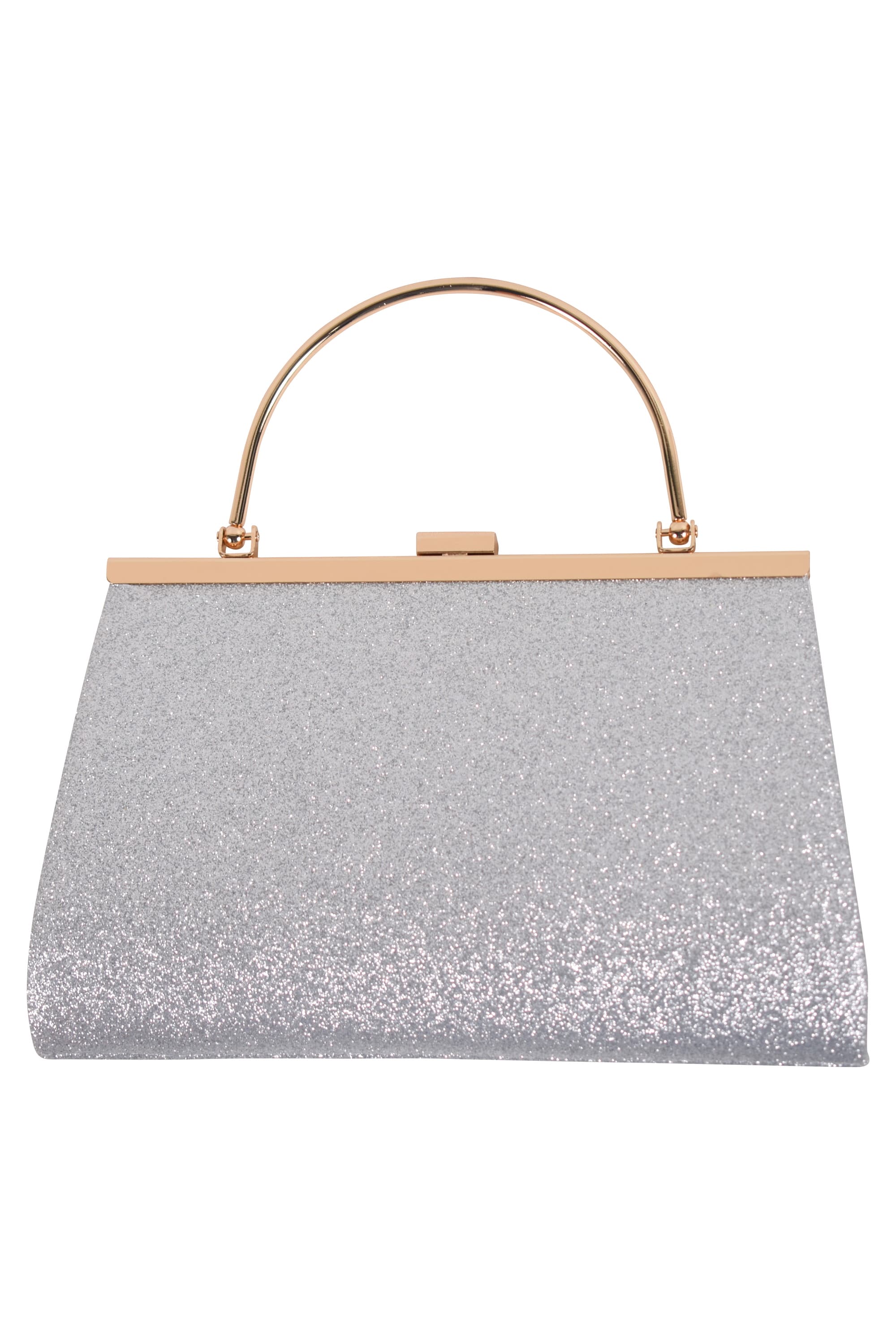 持ち手付きラメプリーツアシメシルバーバッグ