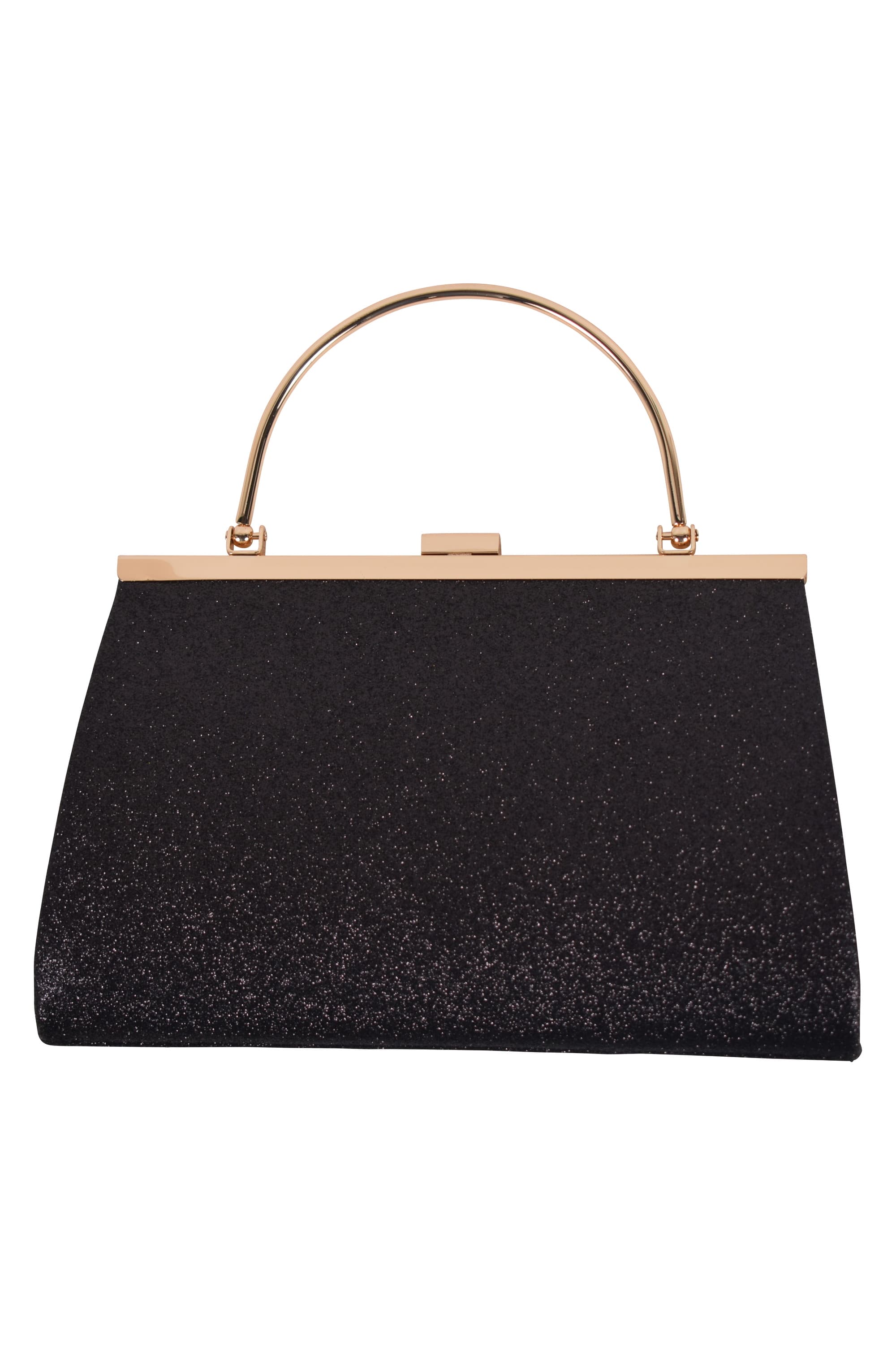 持ち手付きラメプリーツアシメブラックバッグ