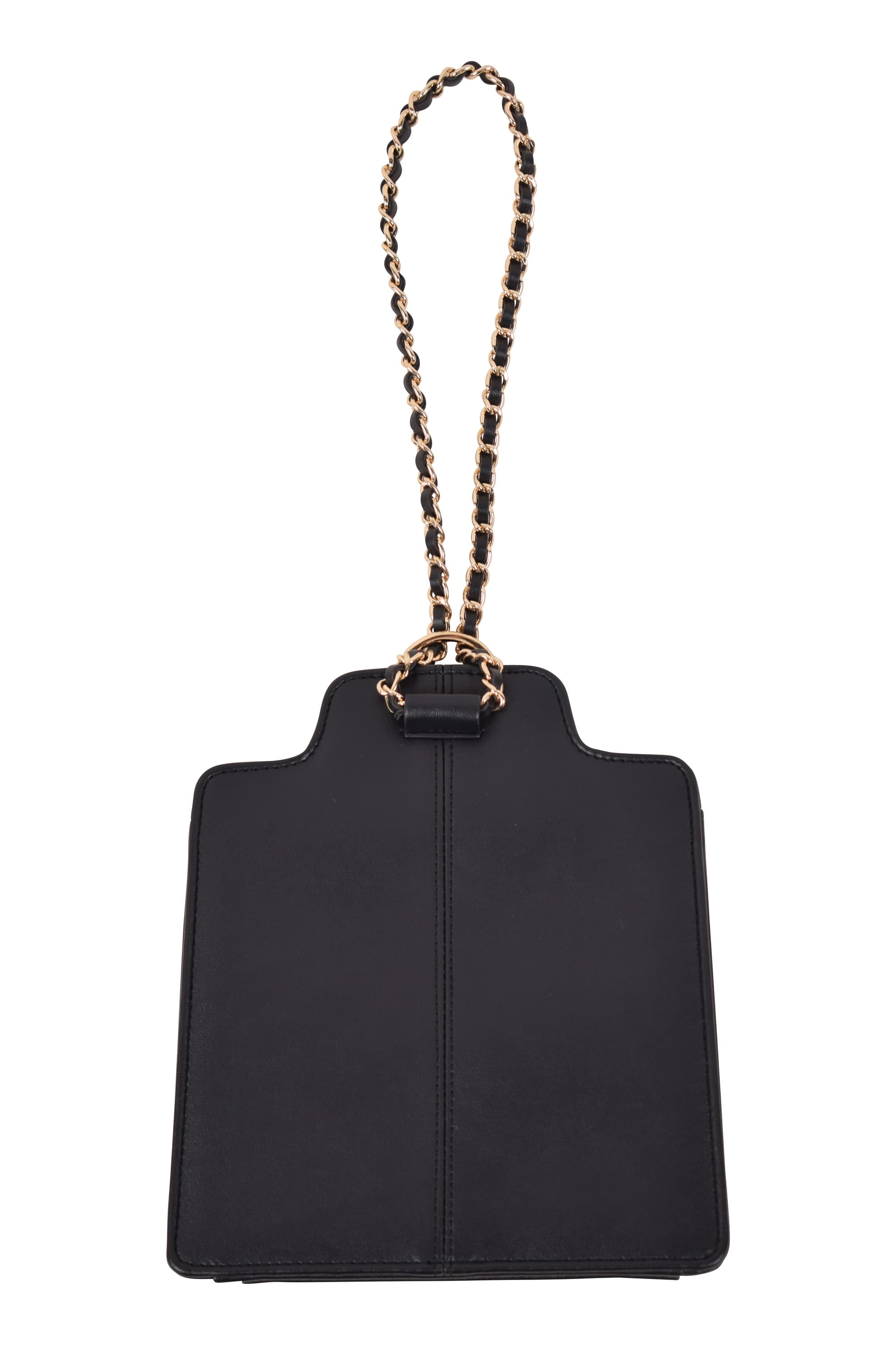 ワンハンドル合皮ブラックバッグ