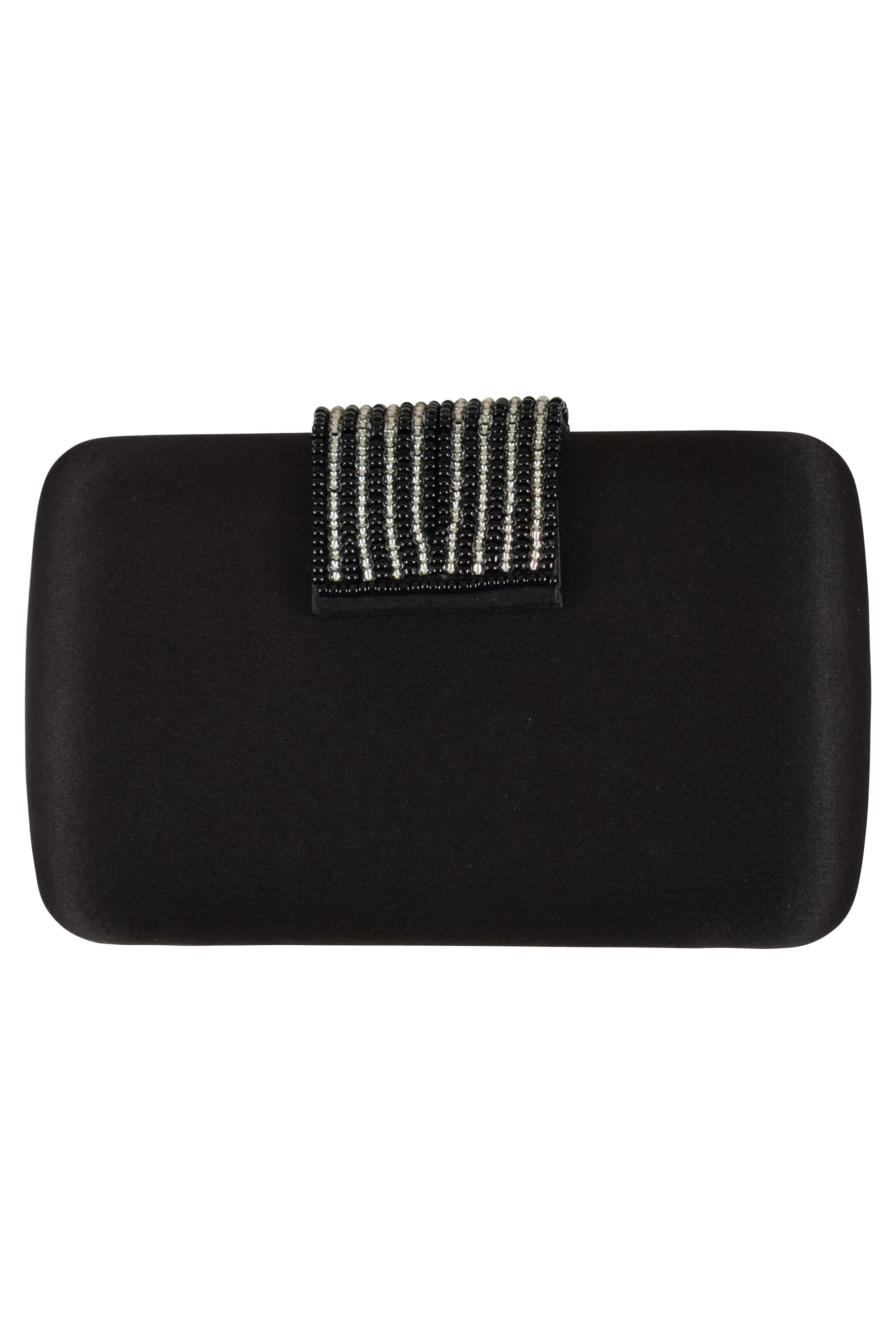 ビーズ刺繍ベルトブラックバッグ