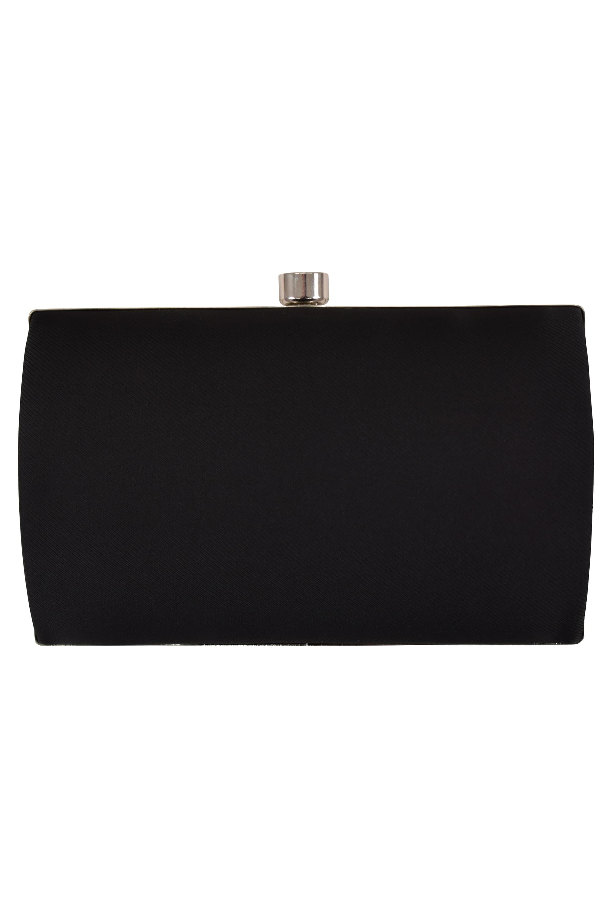 サテンクロス編みブラックバッグ