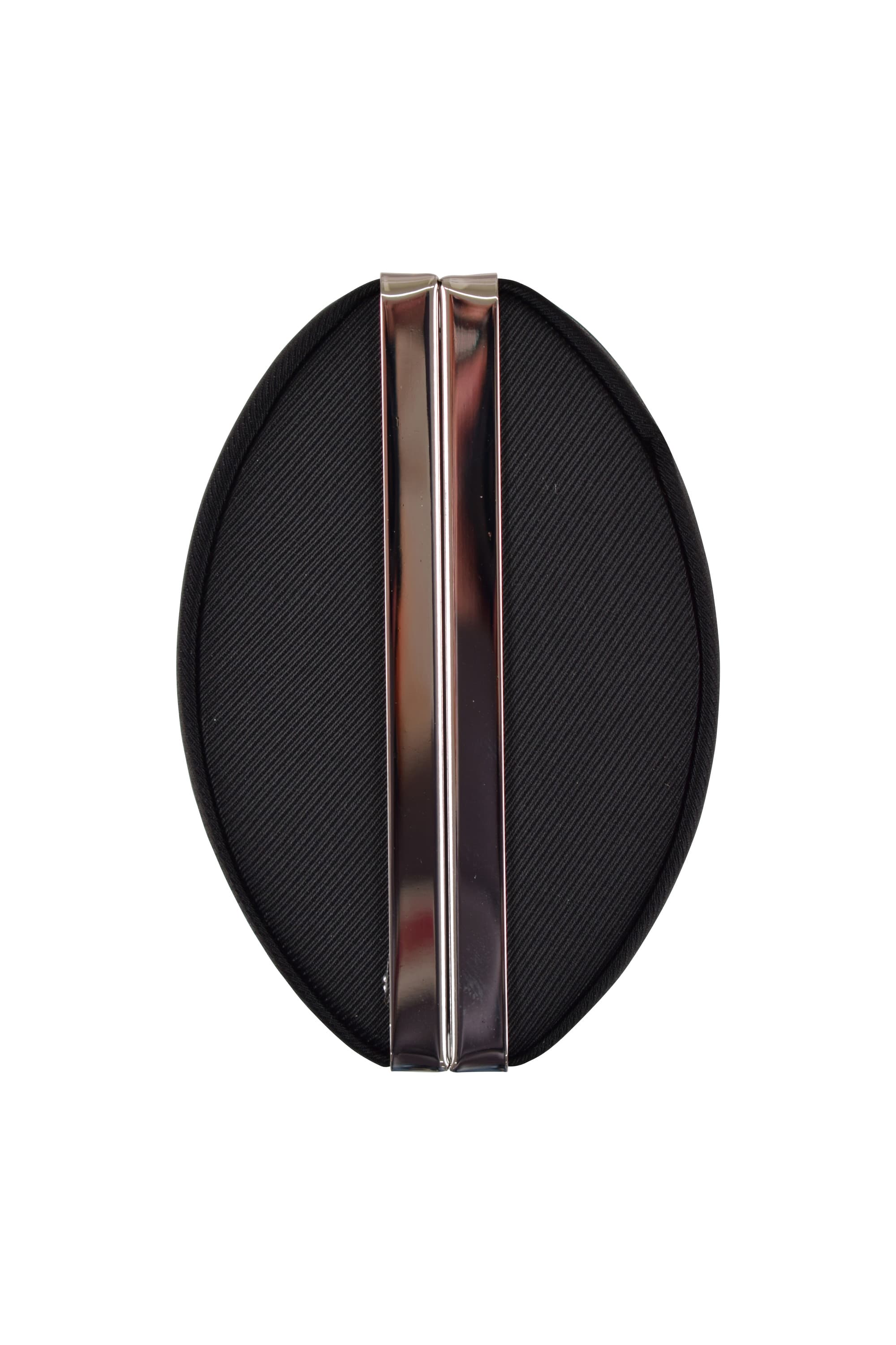 サテンクロス編みブラックバッグ