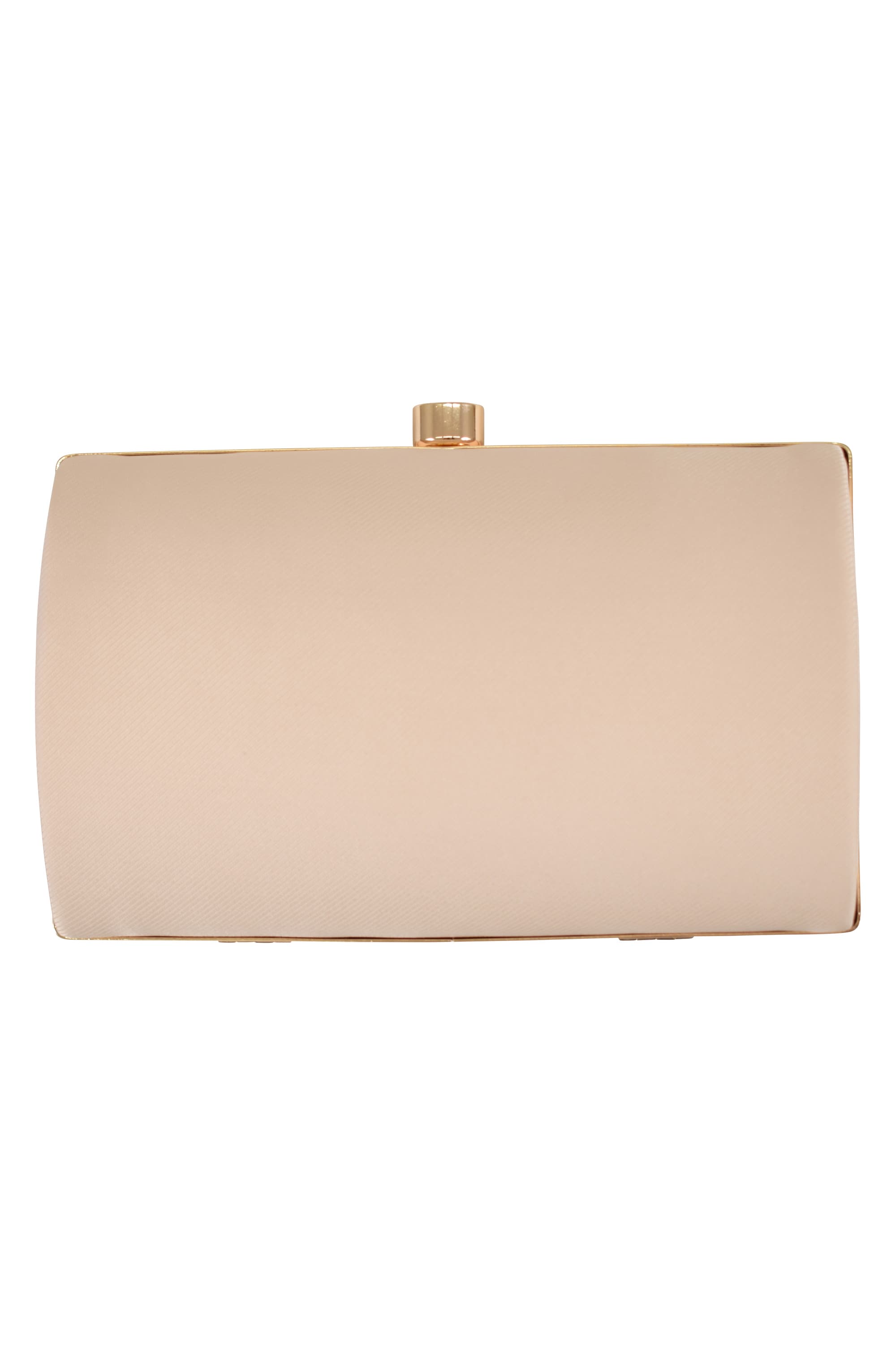 サテンクロス編みベージュバッグ