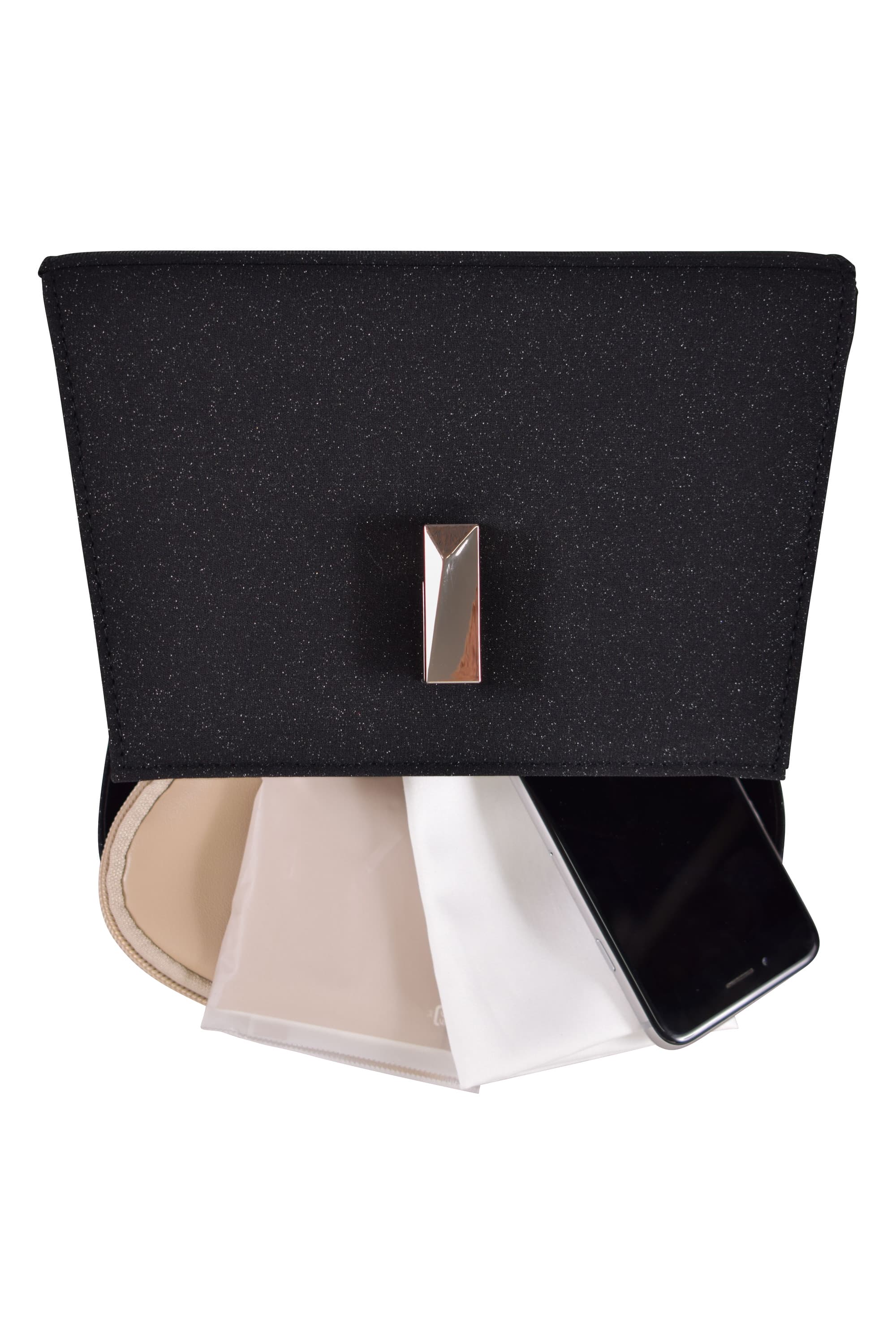 スクエア型ラメブラックバッグ