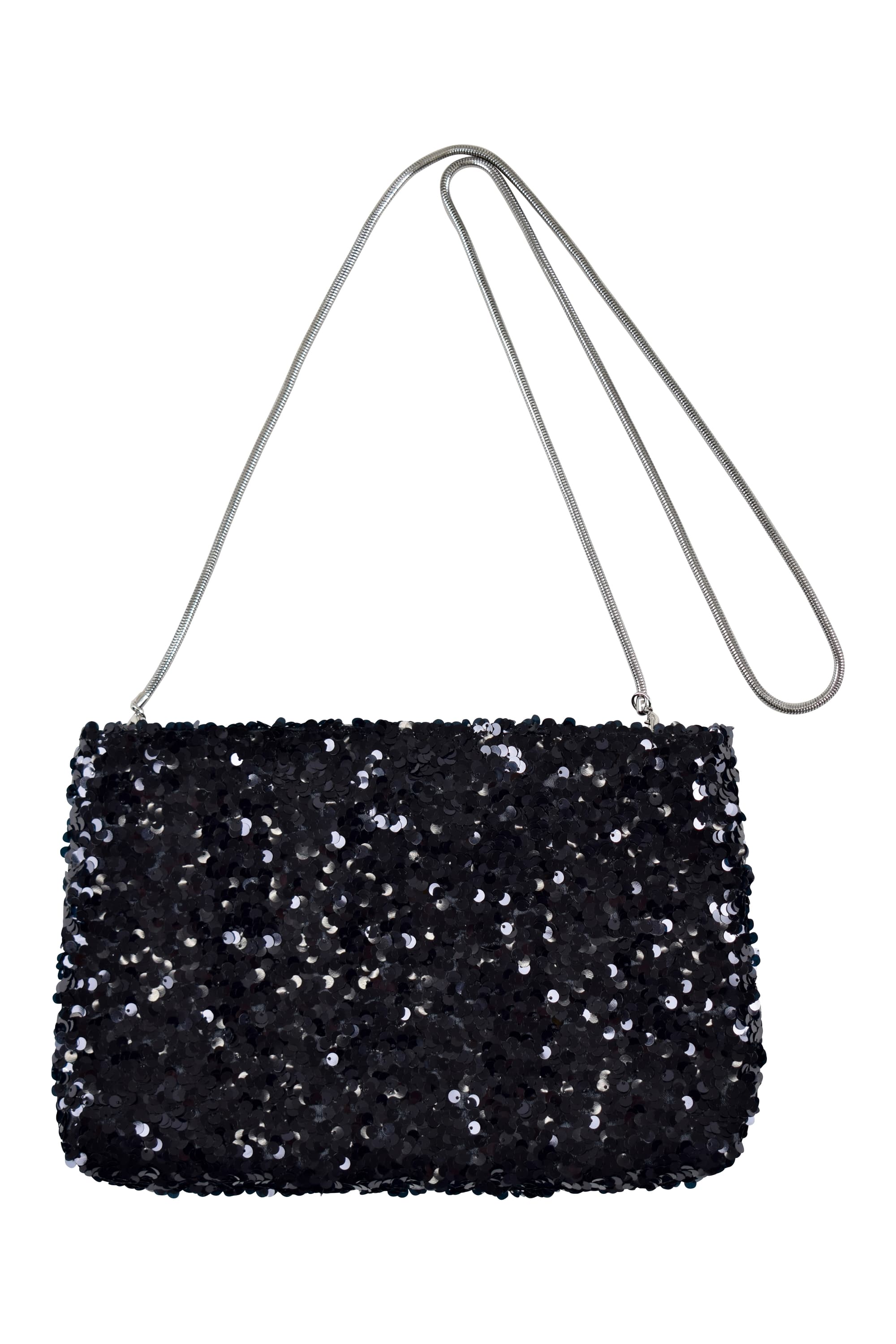 スパンコールスクエアブラックバッグ