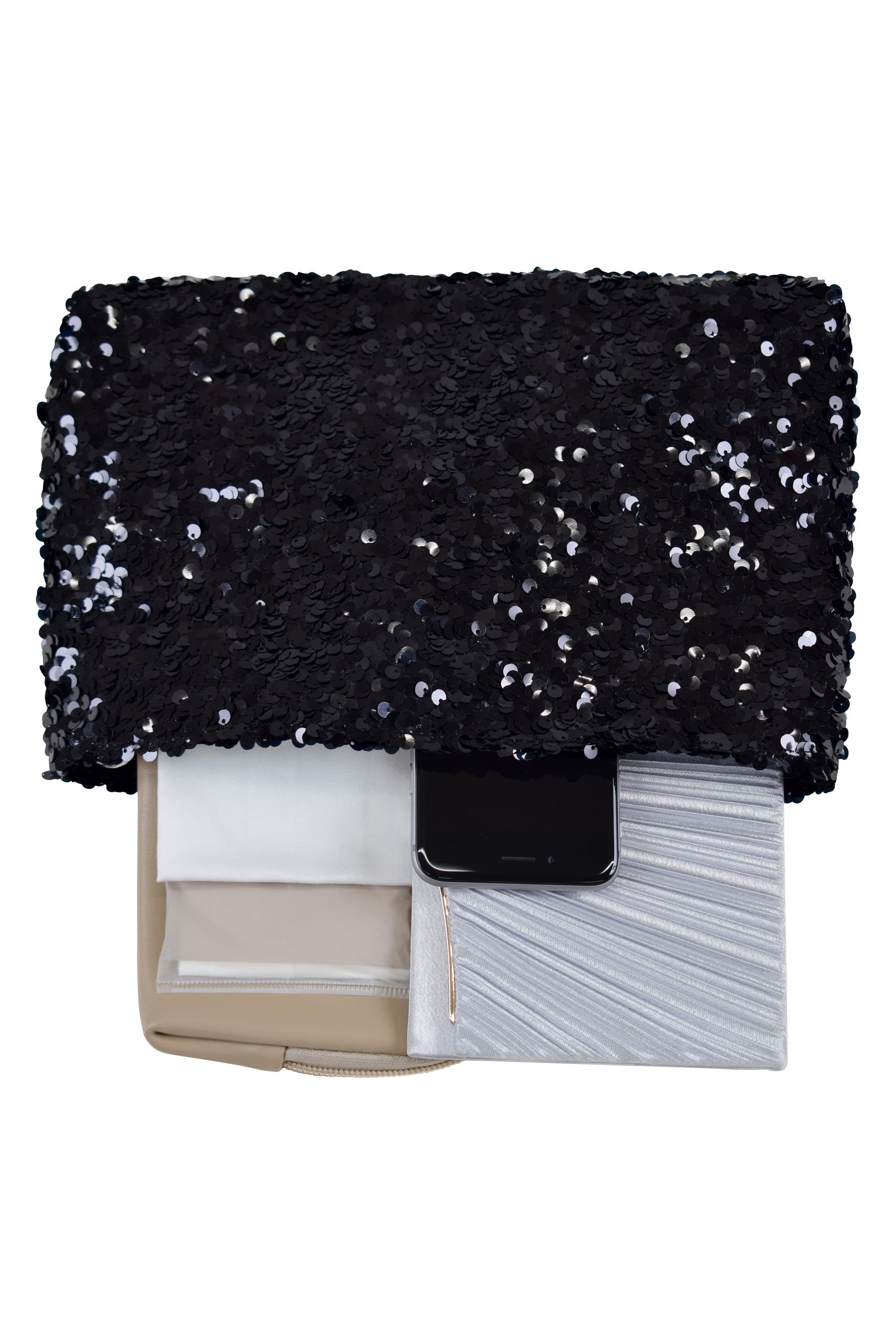 スパンコールスクエアブラックバッグ