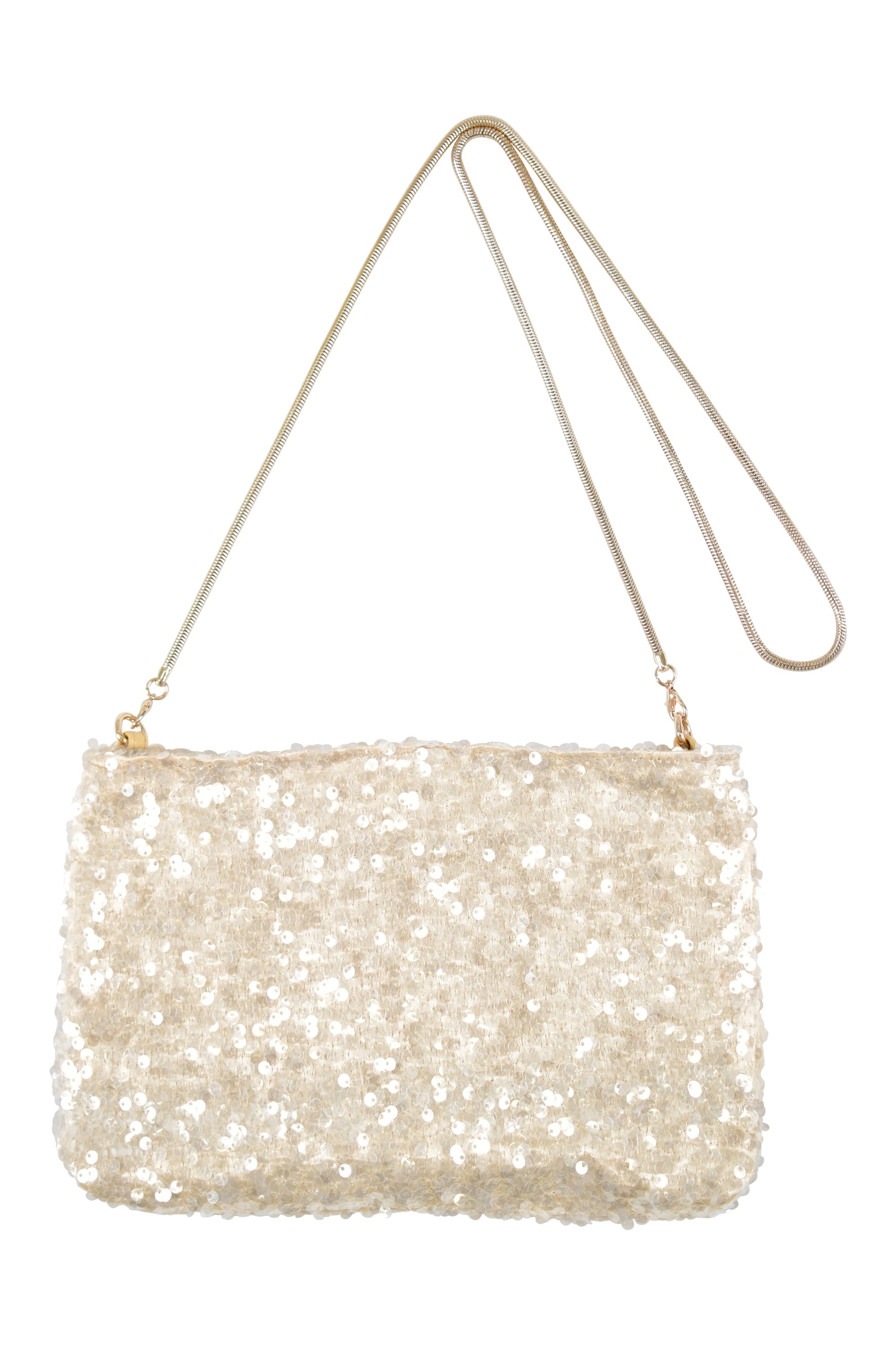 スパンコールスクエアアイボリーバッグ