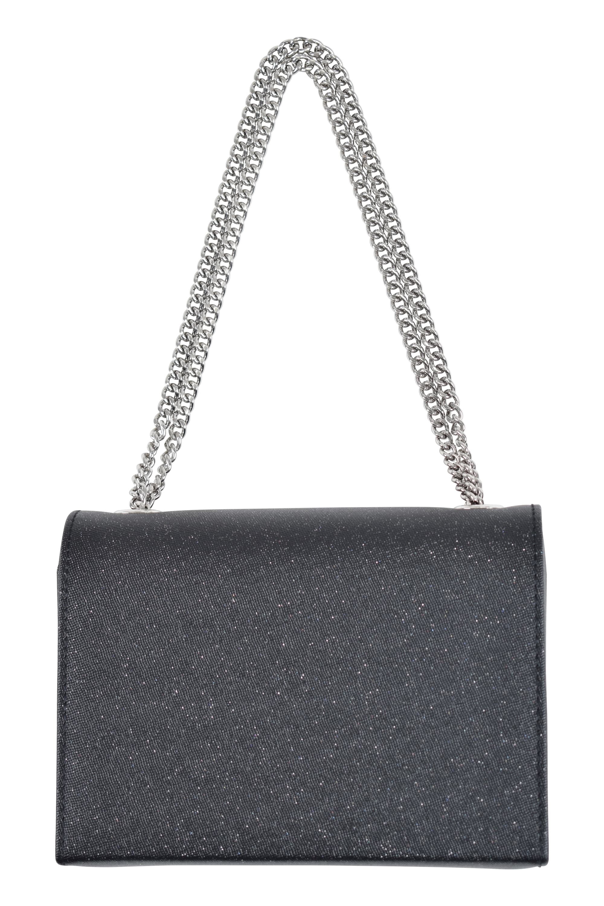 ラメポーチ型ブラックバッグ