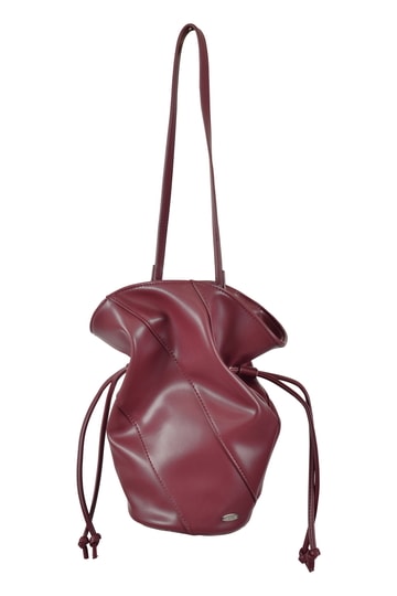 フラワーベースシェイプバーガンディーバッグ