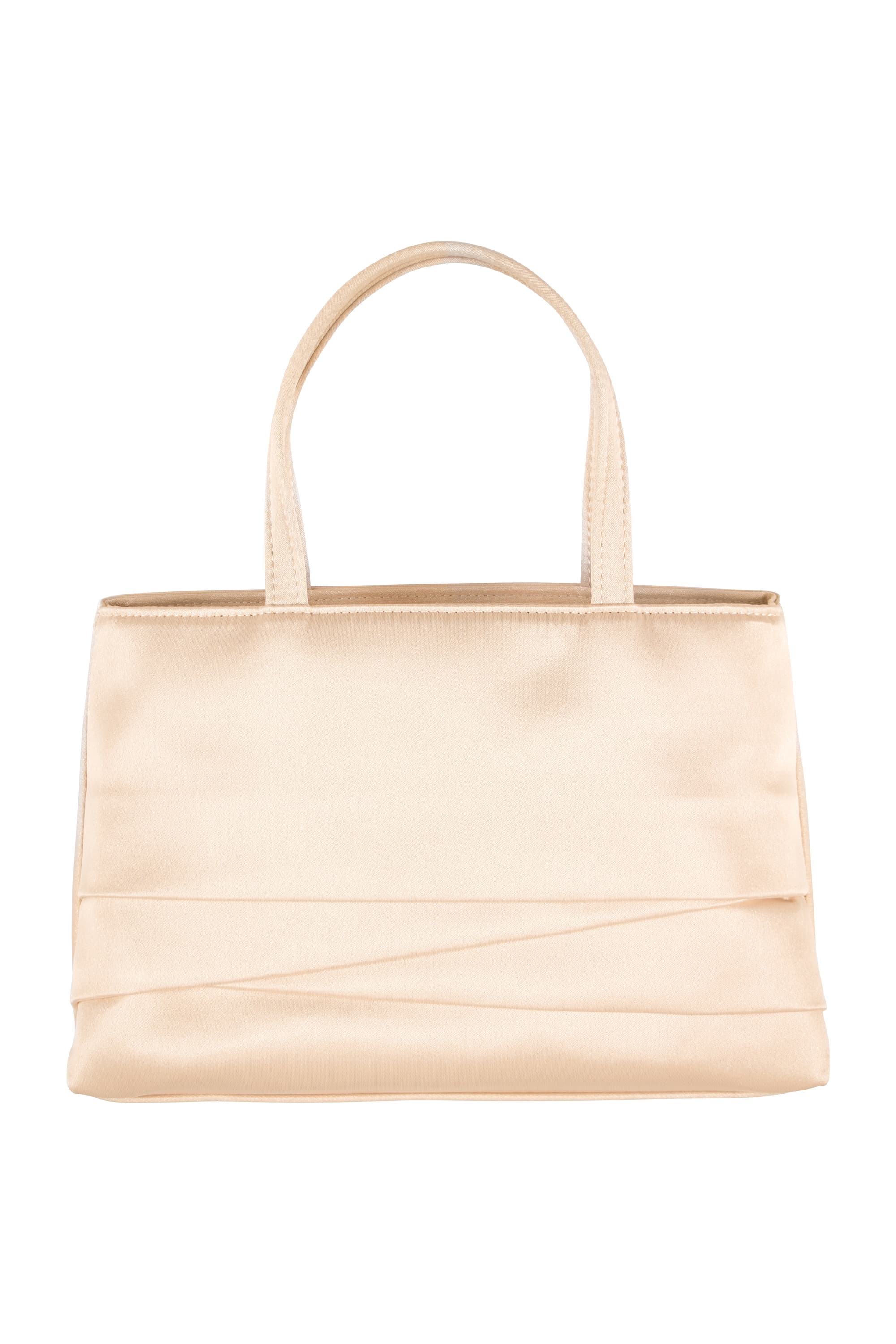 PETIT SOIR 東京ソワール ジオメトリックタックベージュバッグ を