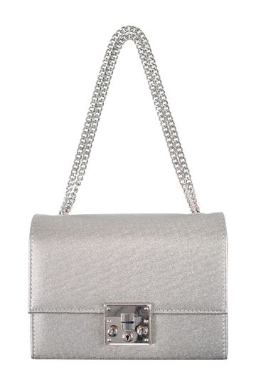 ラメポーチ型グレーバッグ