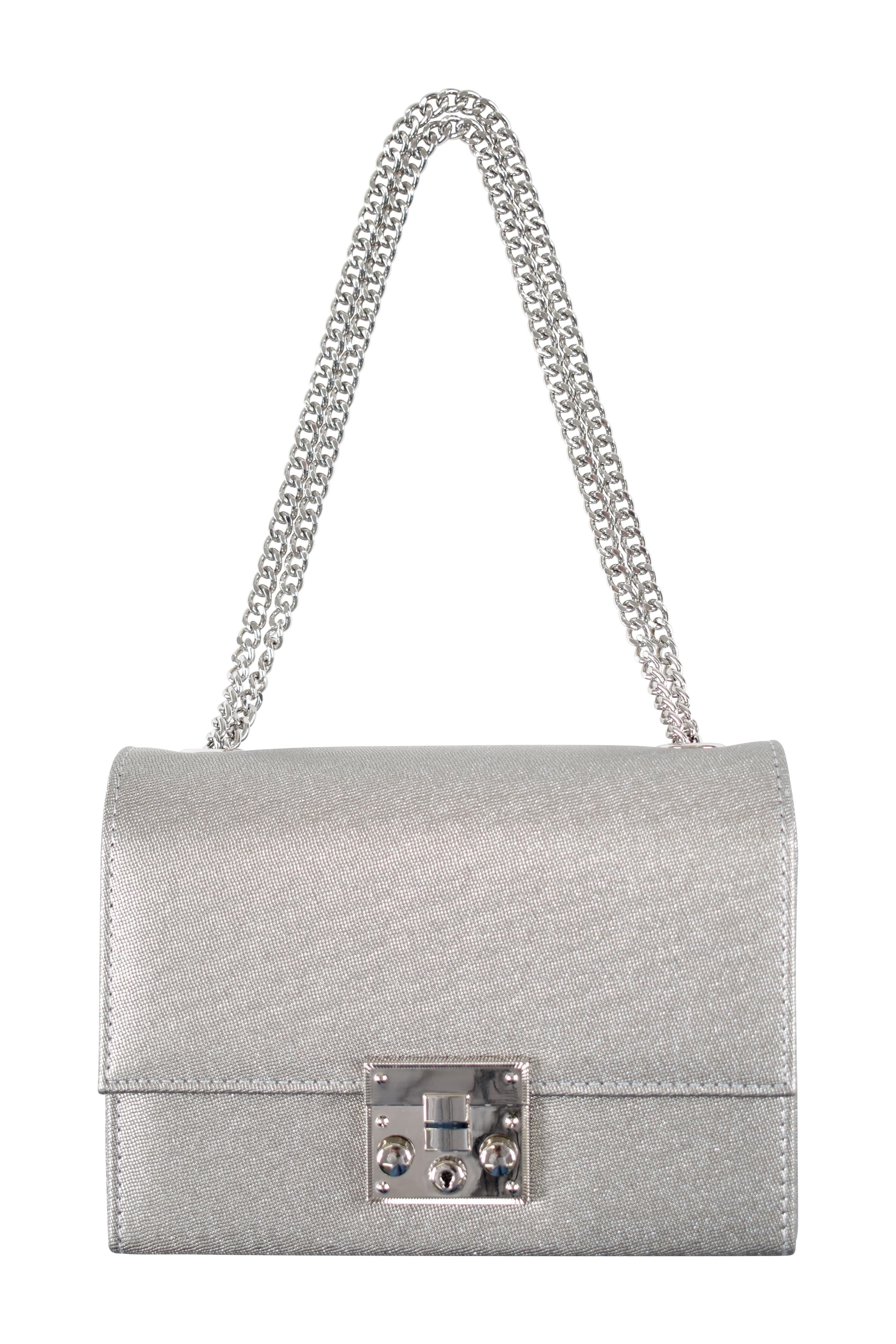 ラメポーチ型グレーバッグ