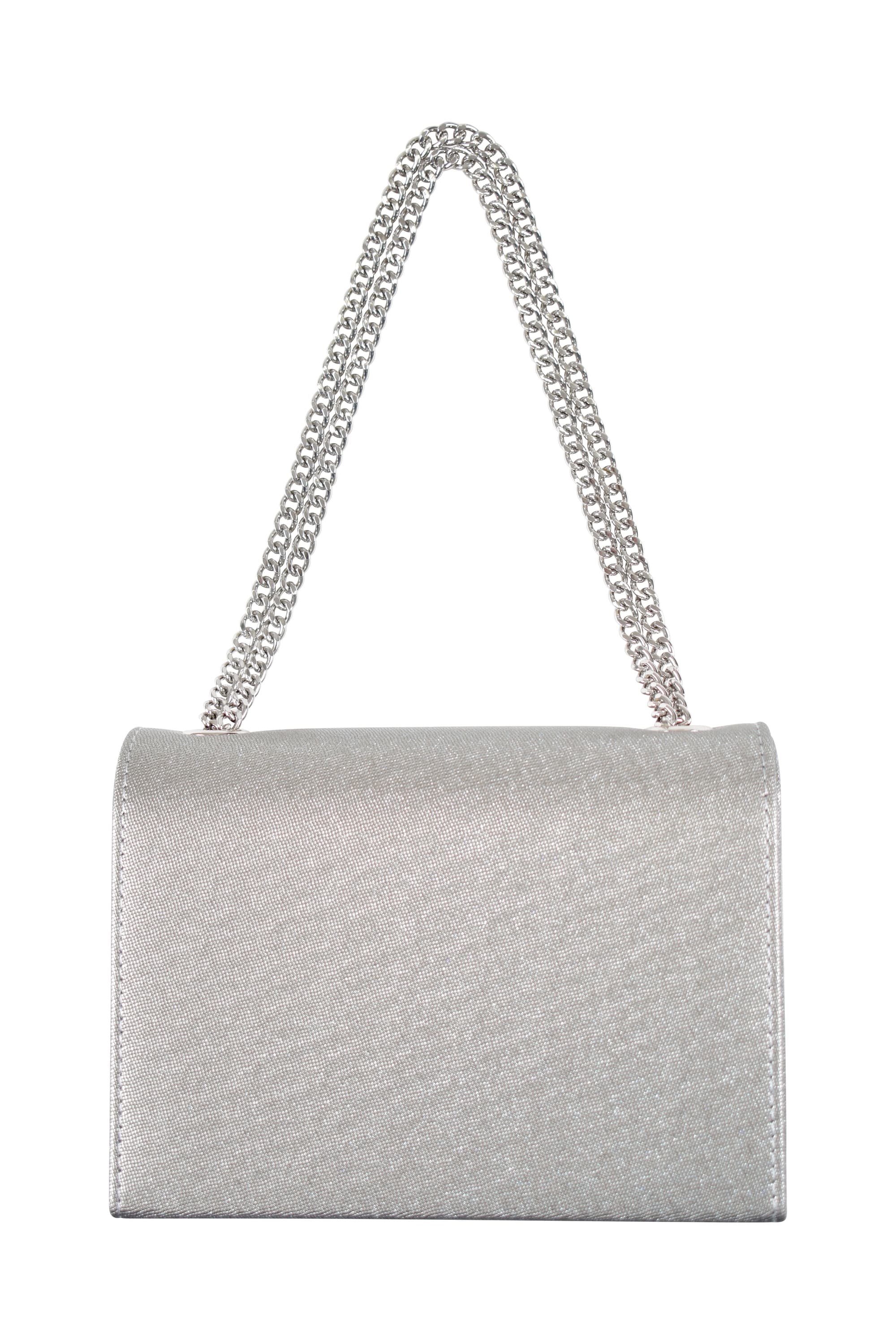 ラメポーチ型グレーバッグ