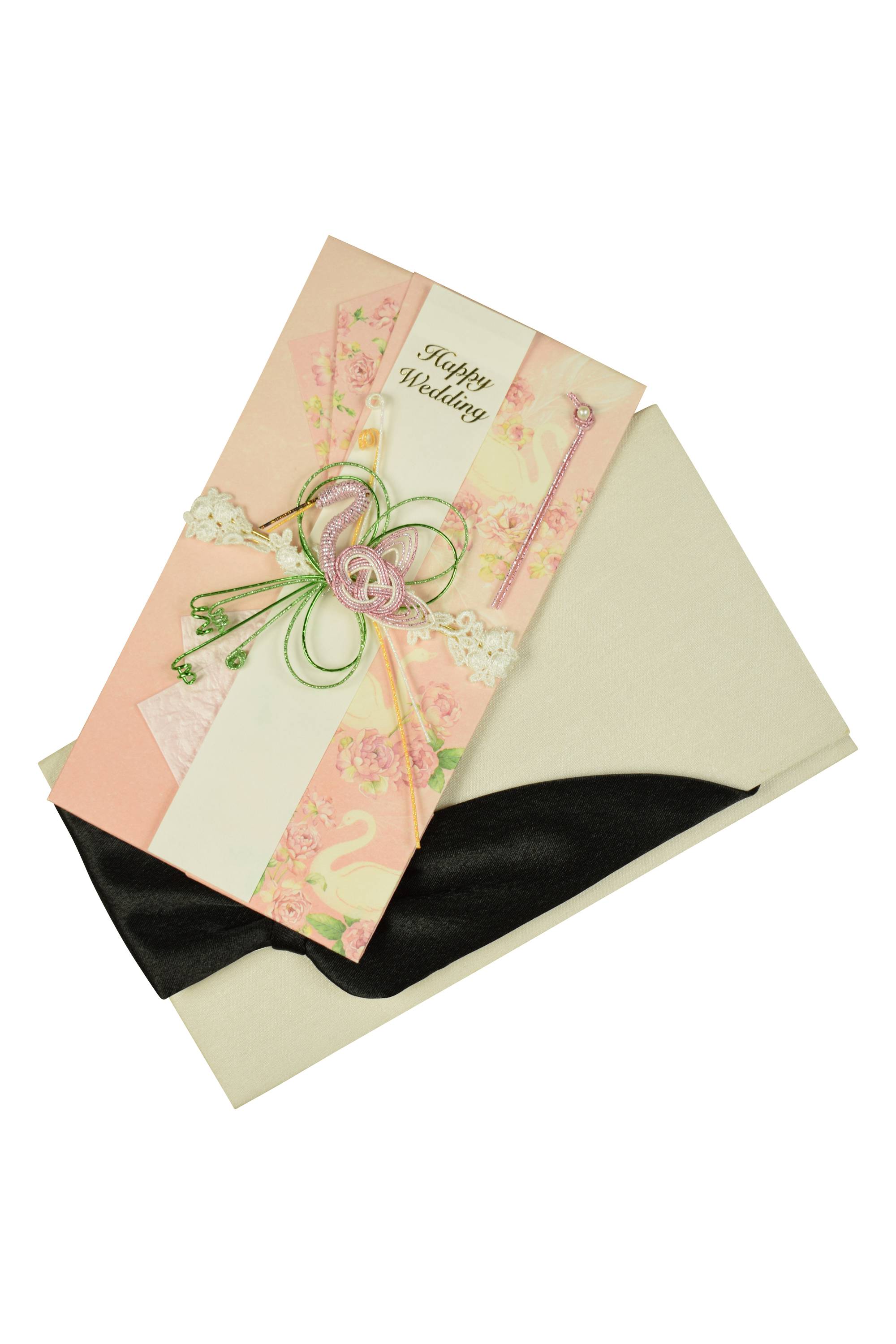 ブラックリボン×アイボリー袱紗