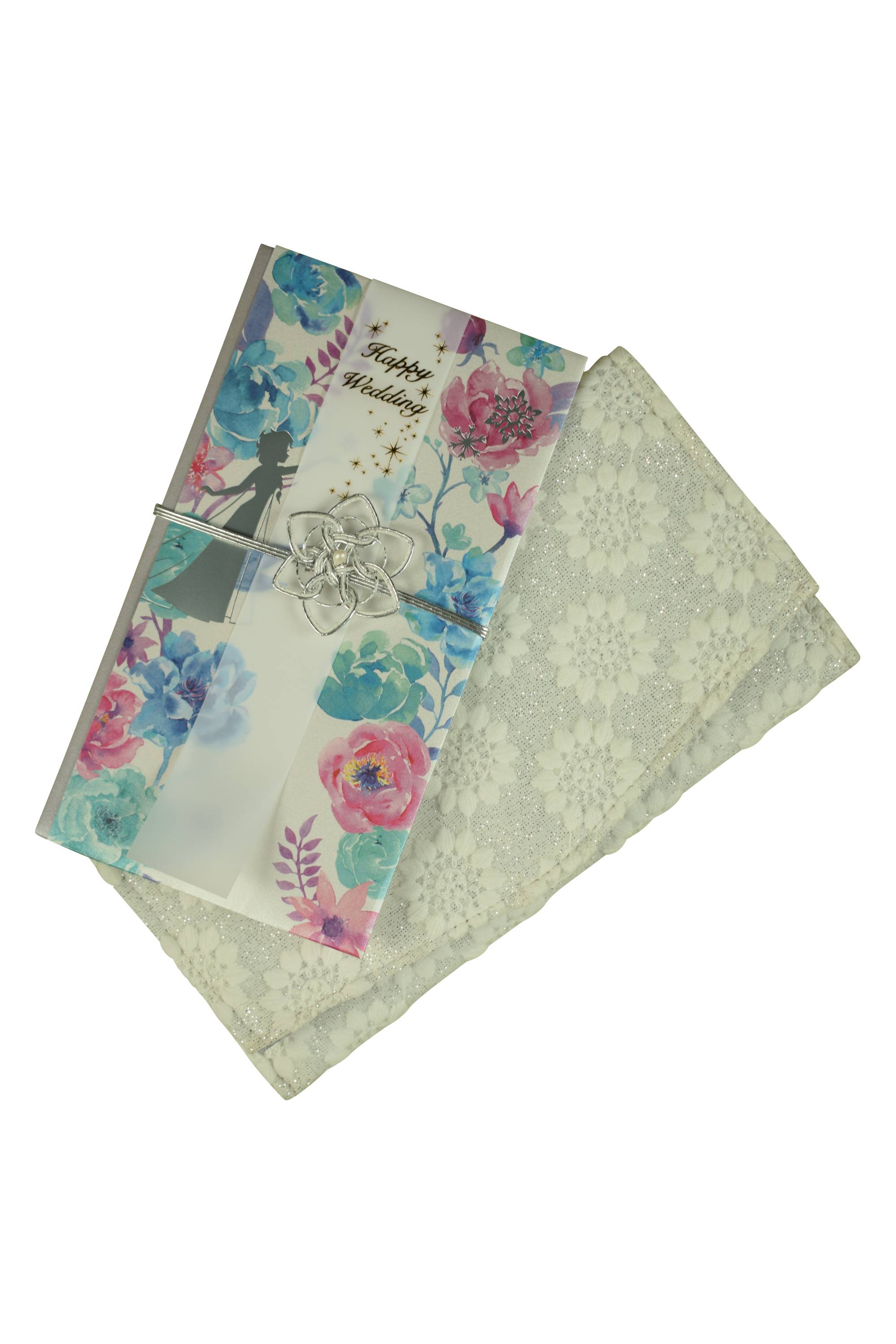 フラワー刺繍ラメシルバー袱紗