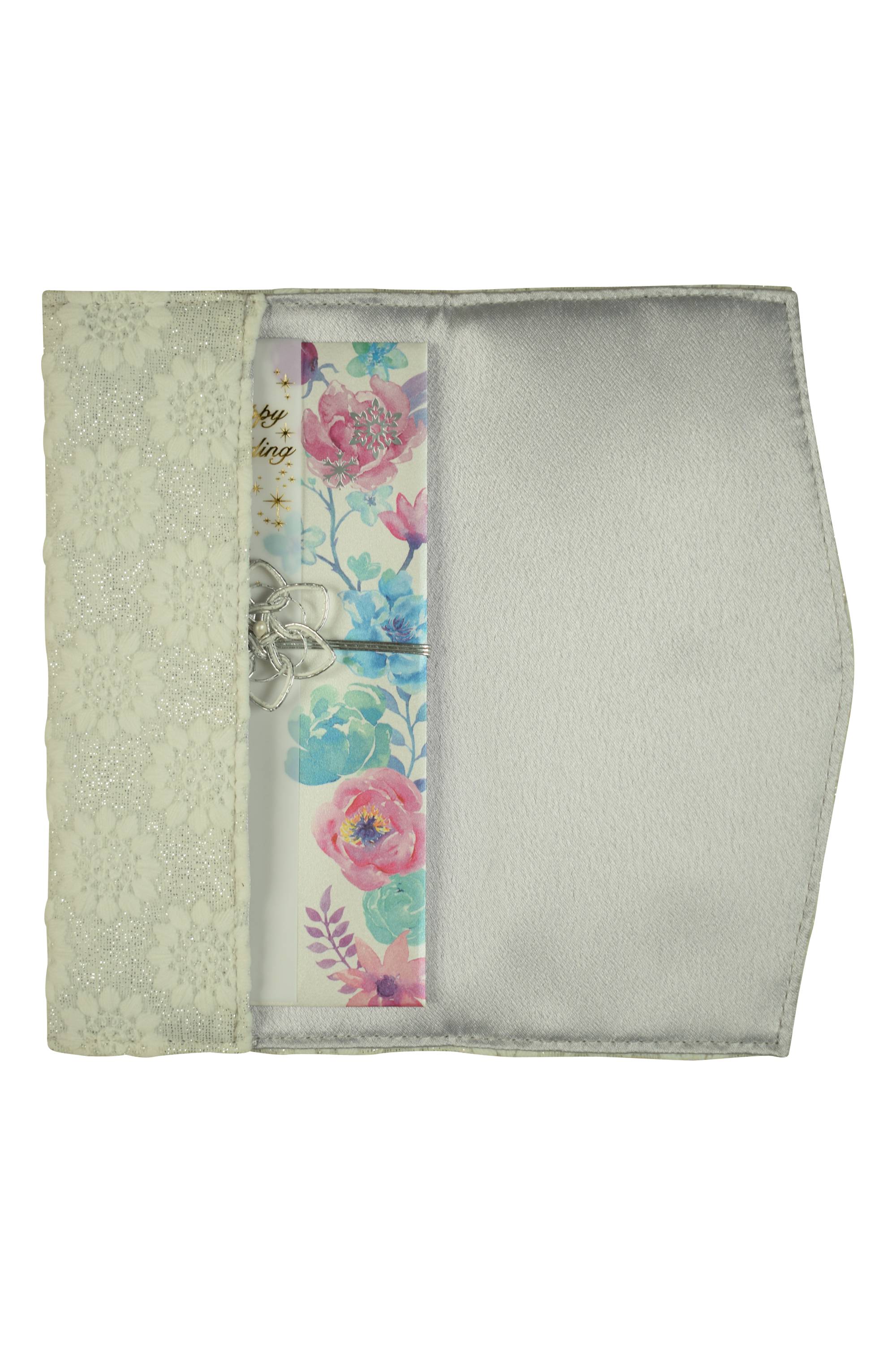 フラワー刺繍ラメシルバー袱紗