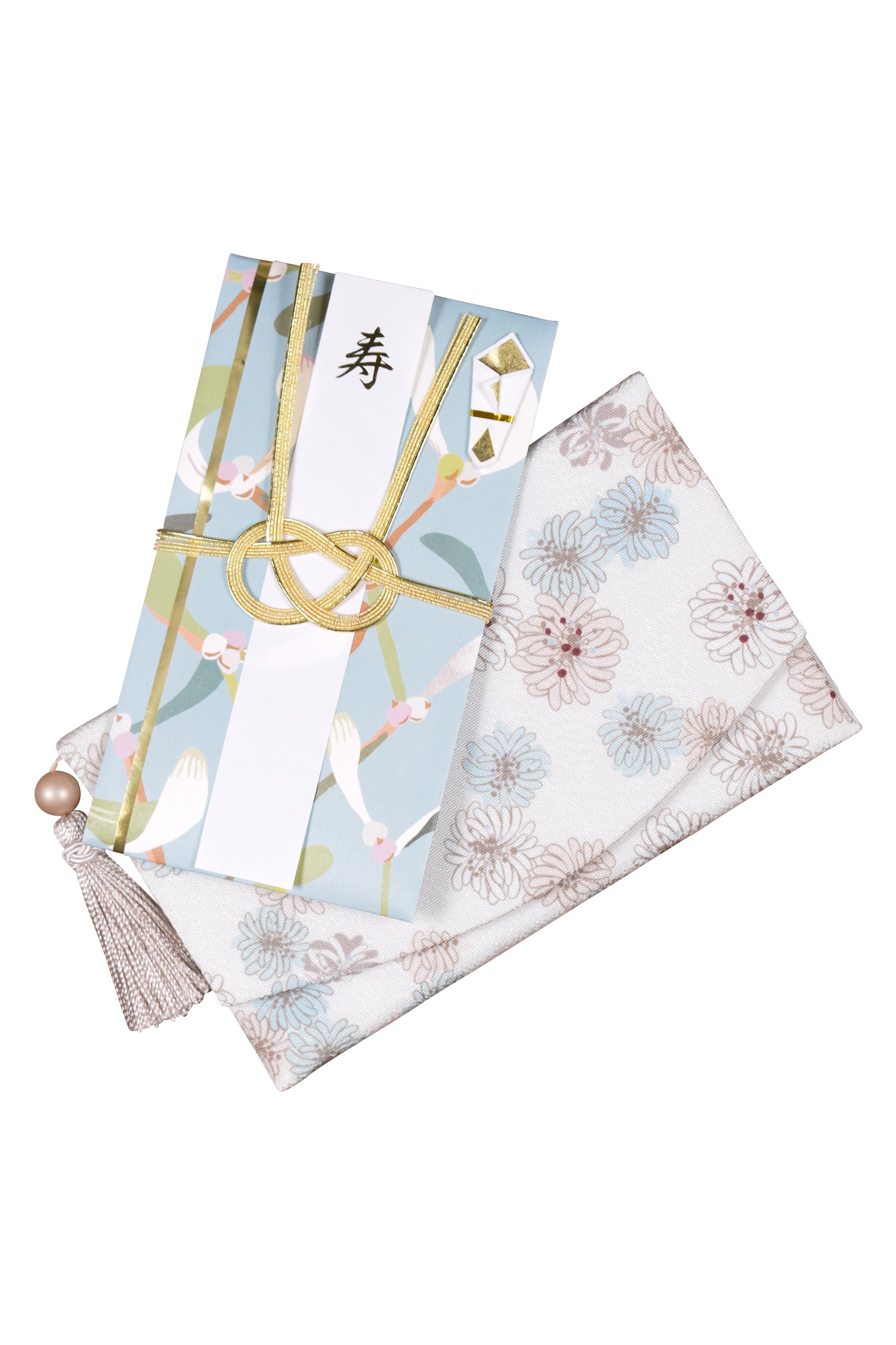 クリザンテーム柄ホワイト袱紗