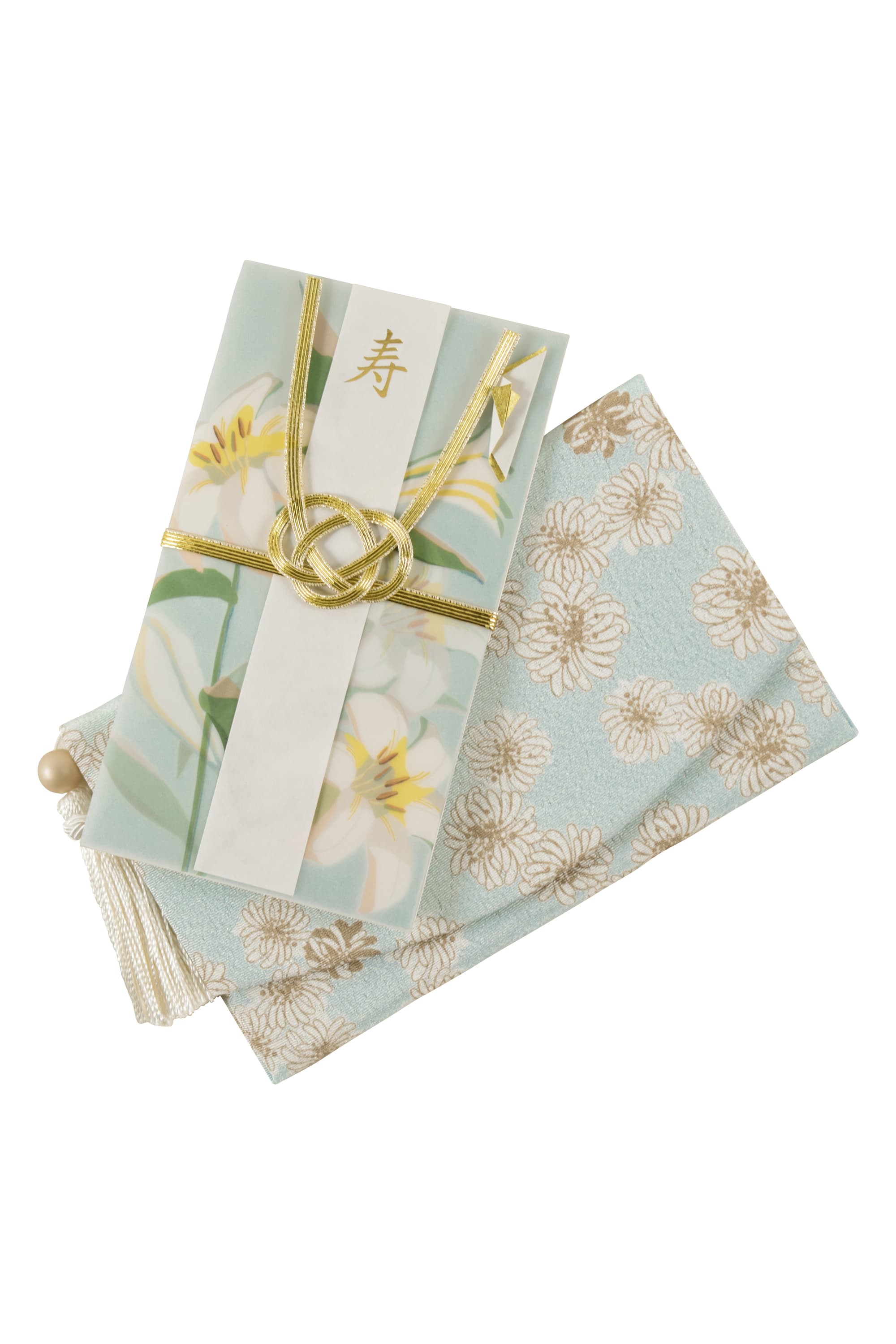 クリザンテーム柄ブルー袱紗