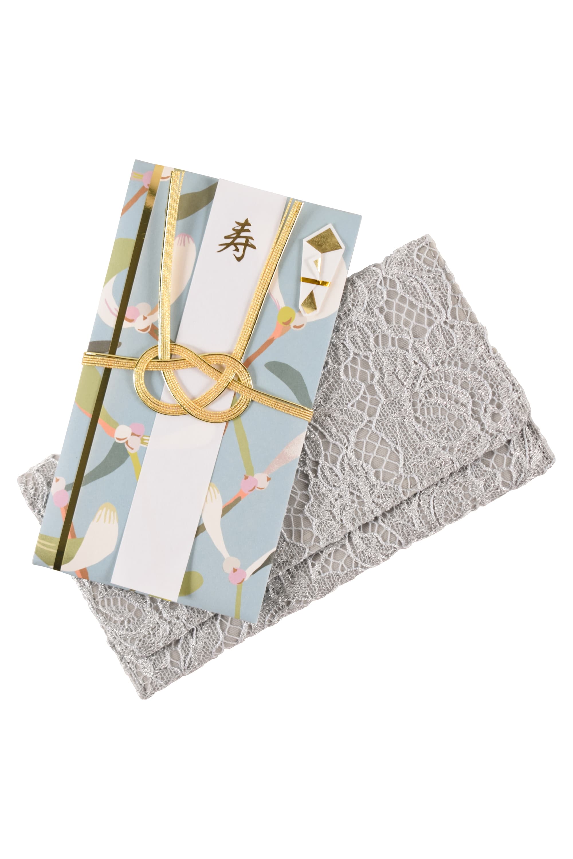 立体コードレースシルバー袱紗