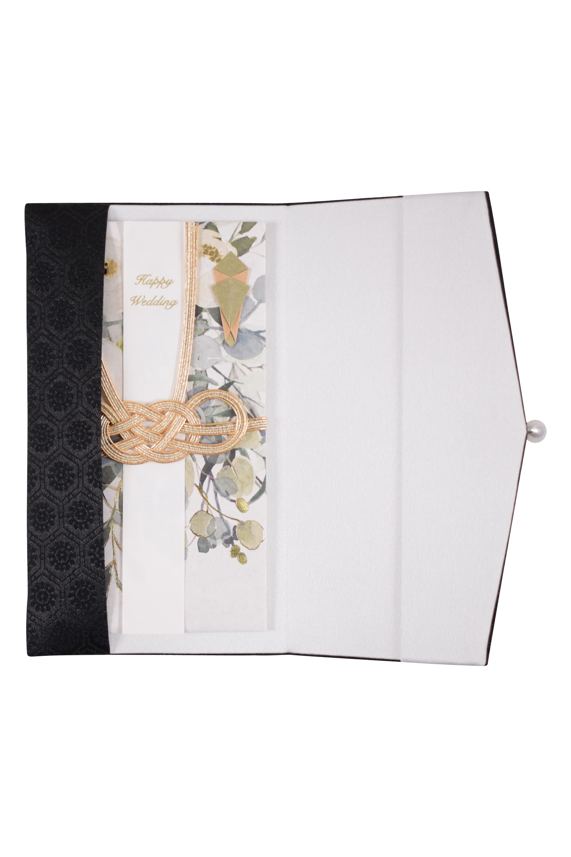 亀甲モチーフパール付きブラック袱紗