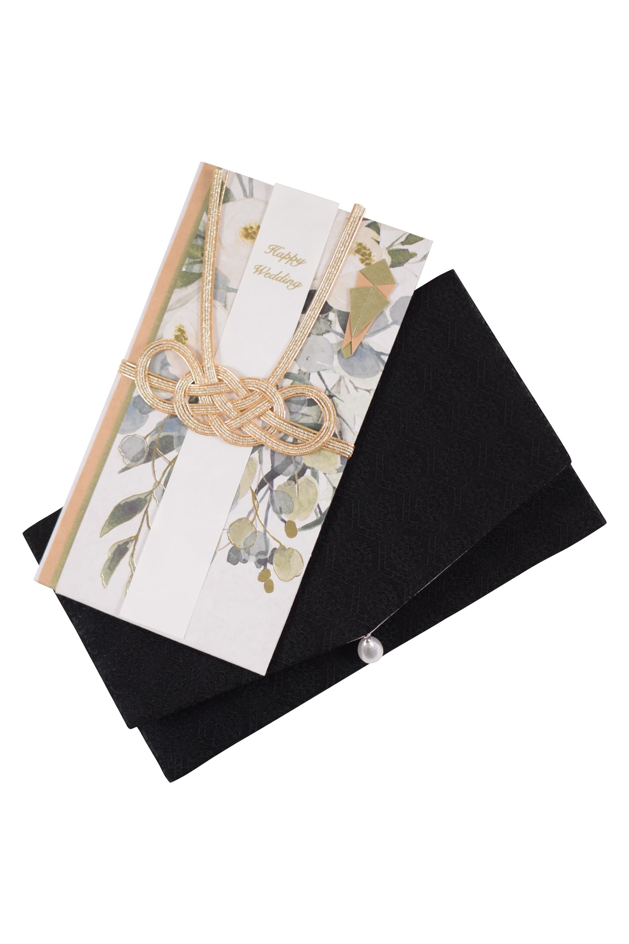 亀甲モチーフパール付きブラック袱紗