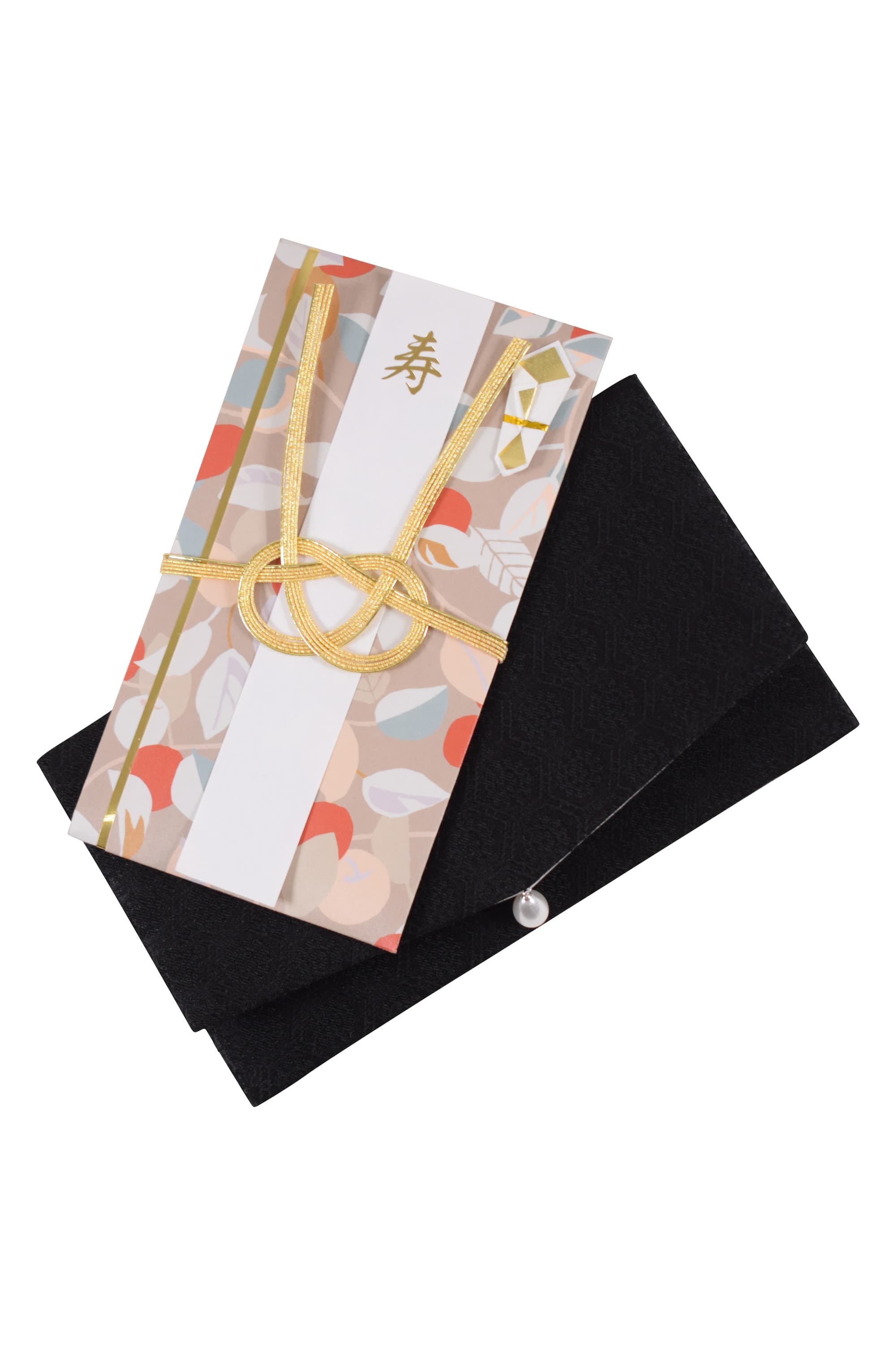 亀甲モチーフパール付きブラック袱紗